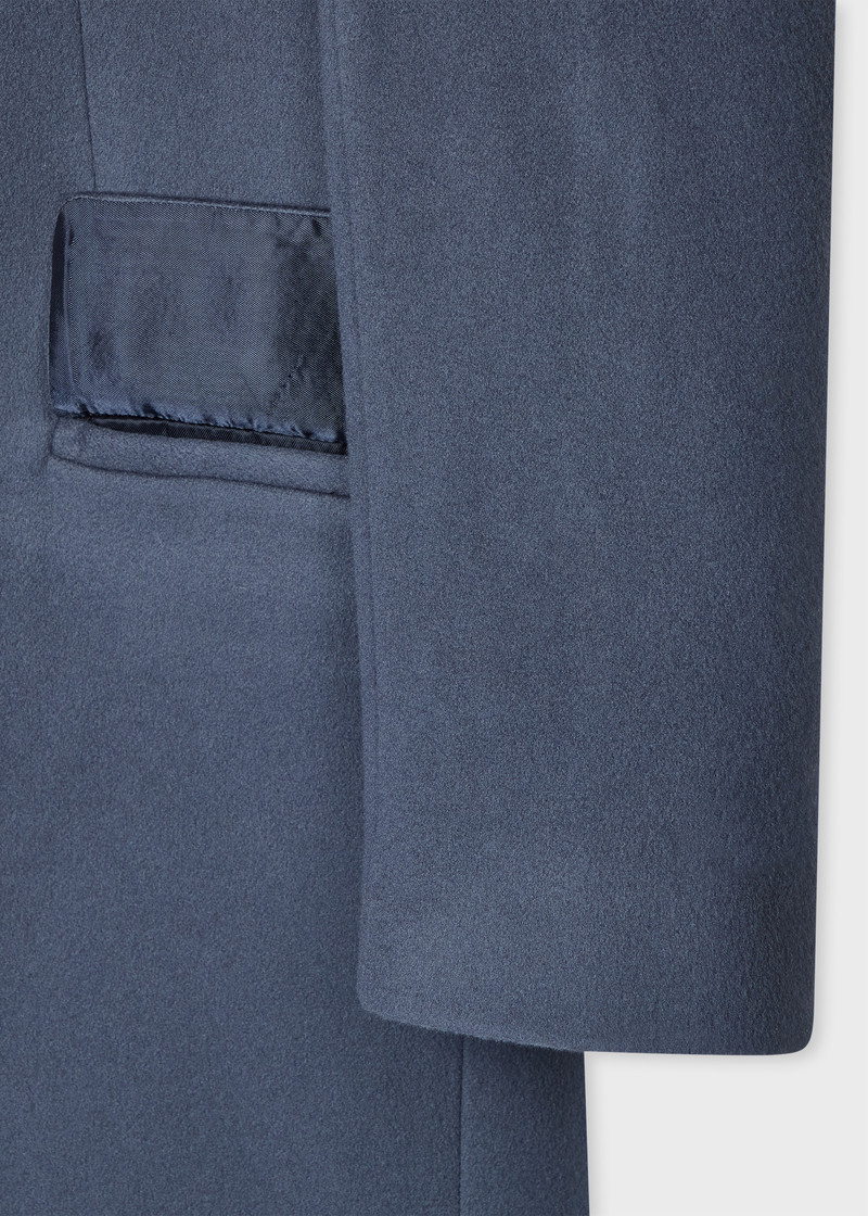 Steel Blue Wool-Cashmere Epsom Coat 3