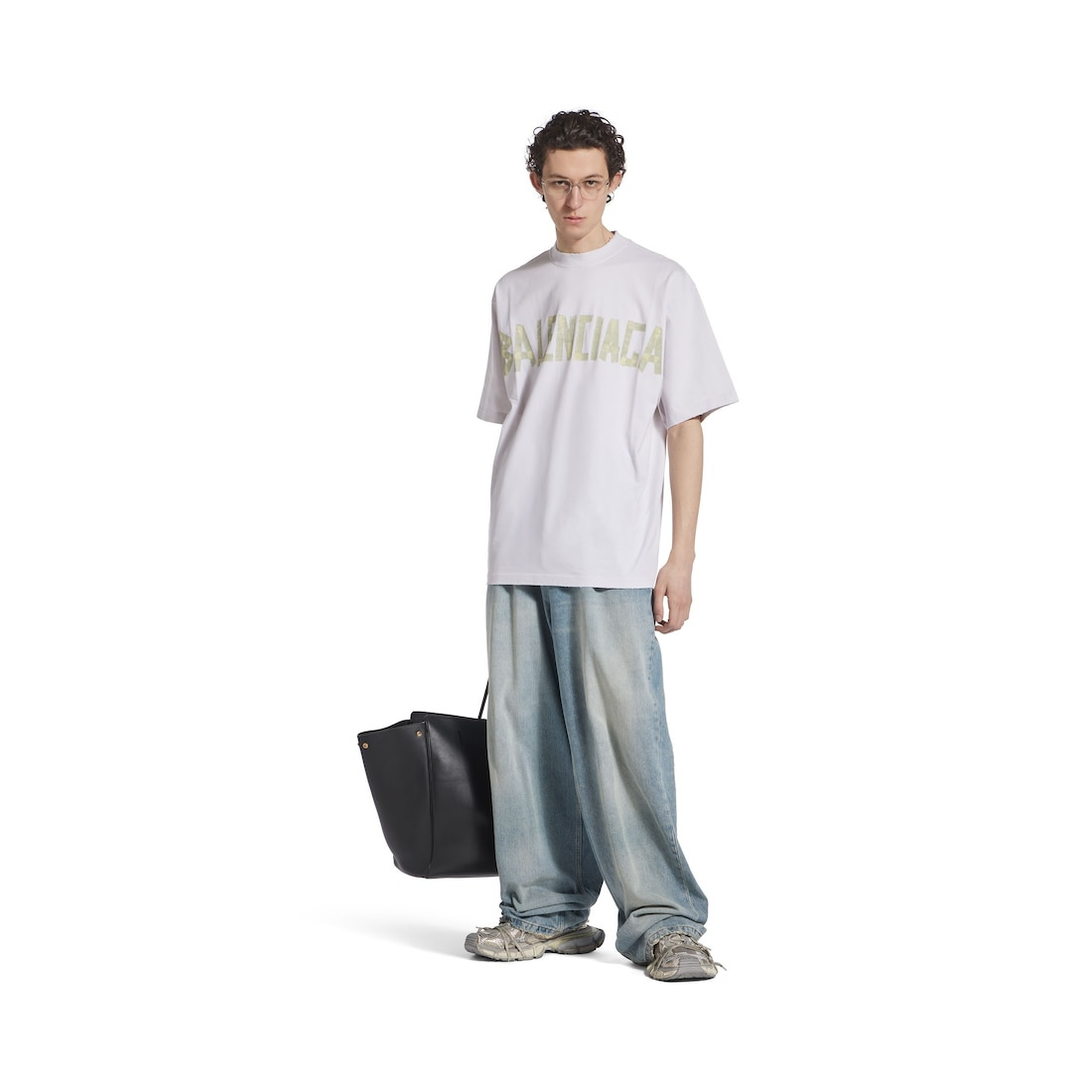 Tape Type T-shirt Medium Fit in White - 2