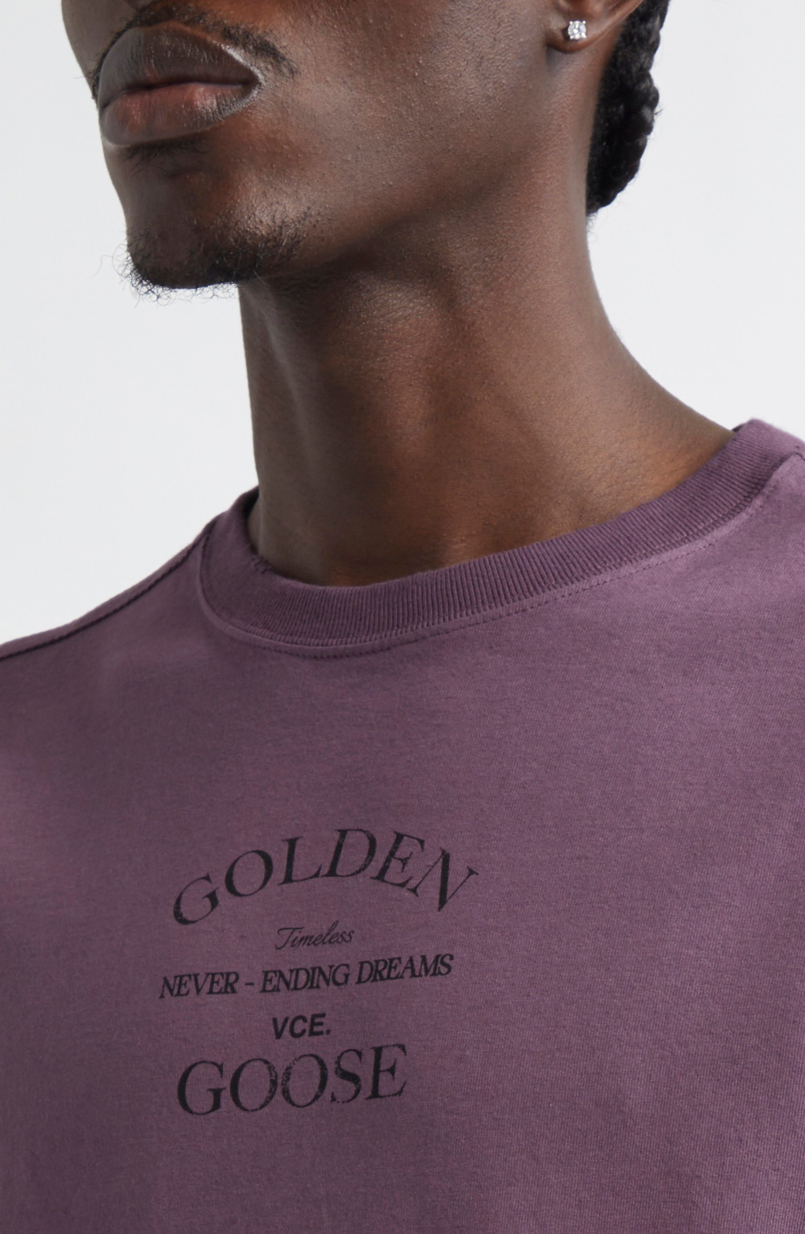 Golden Goose Journey Cotton Graphic T-Shirt in Purple/Black at Nordstrom - 4