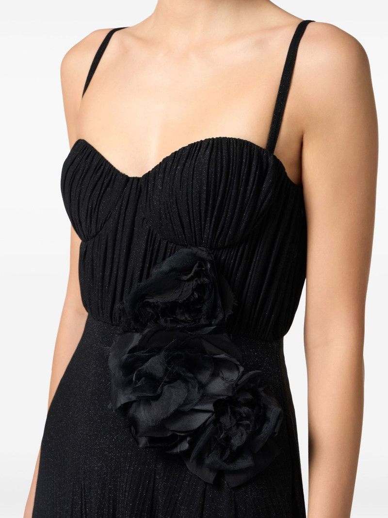 floral-appliqué detailing dress 5