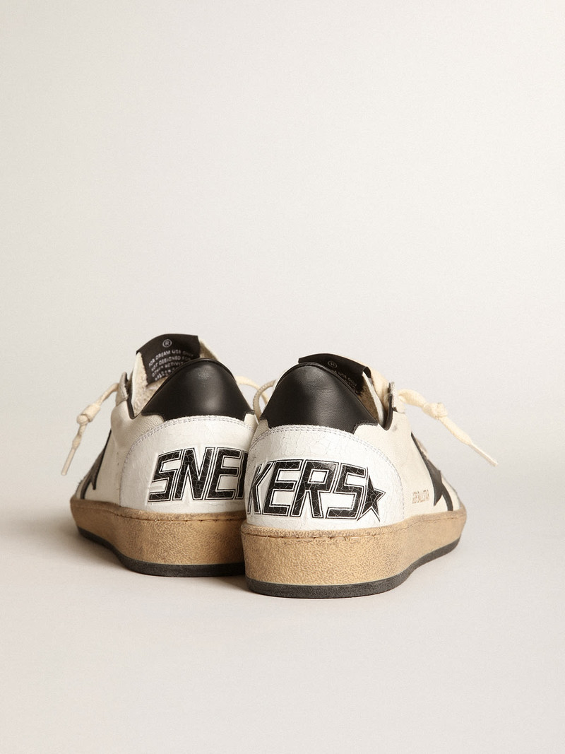 Golden Goose Men's Ball Star in white nappa with black star outlook