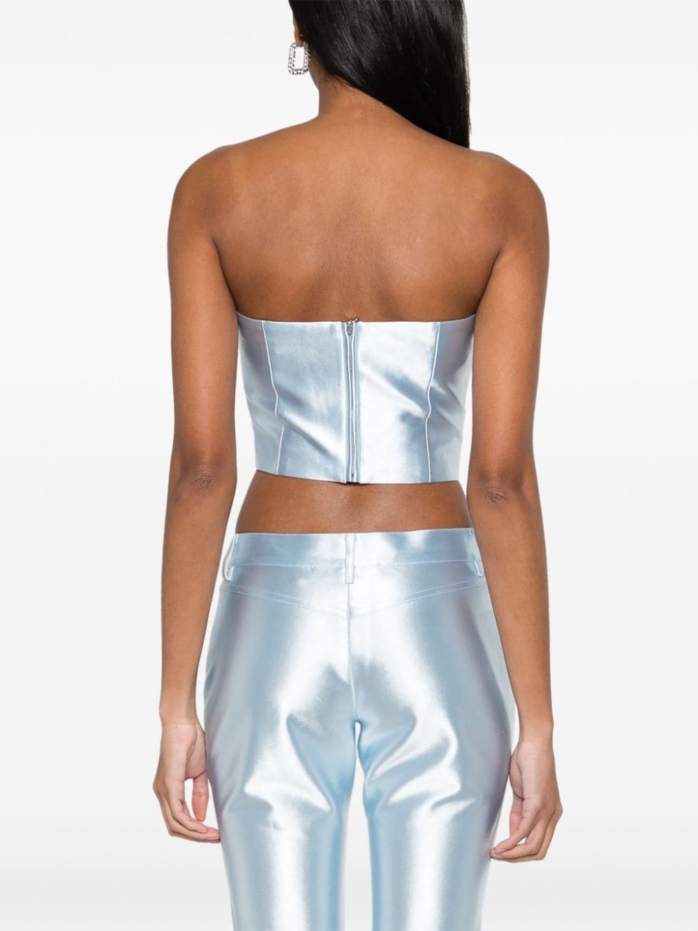 Shiny Suiting cropped top - 4