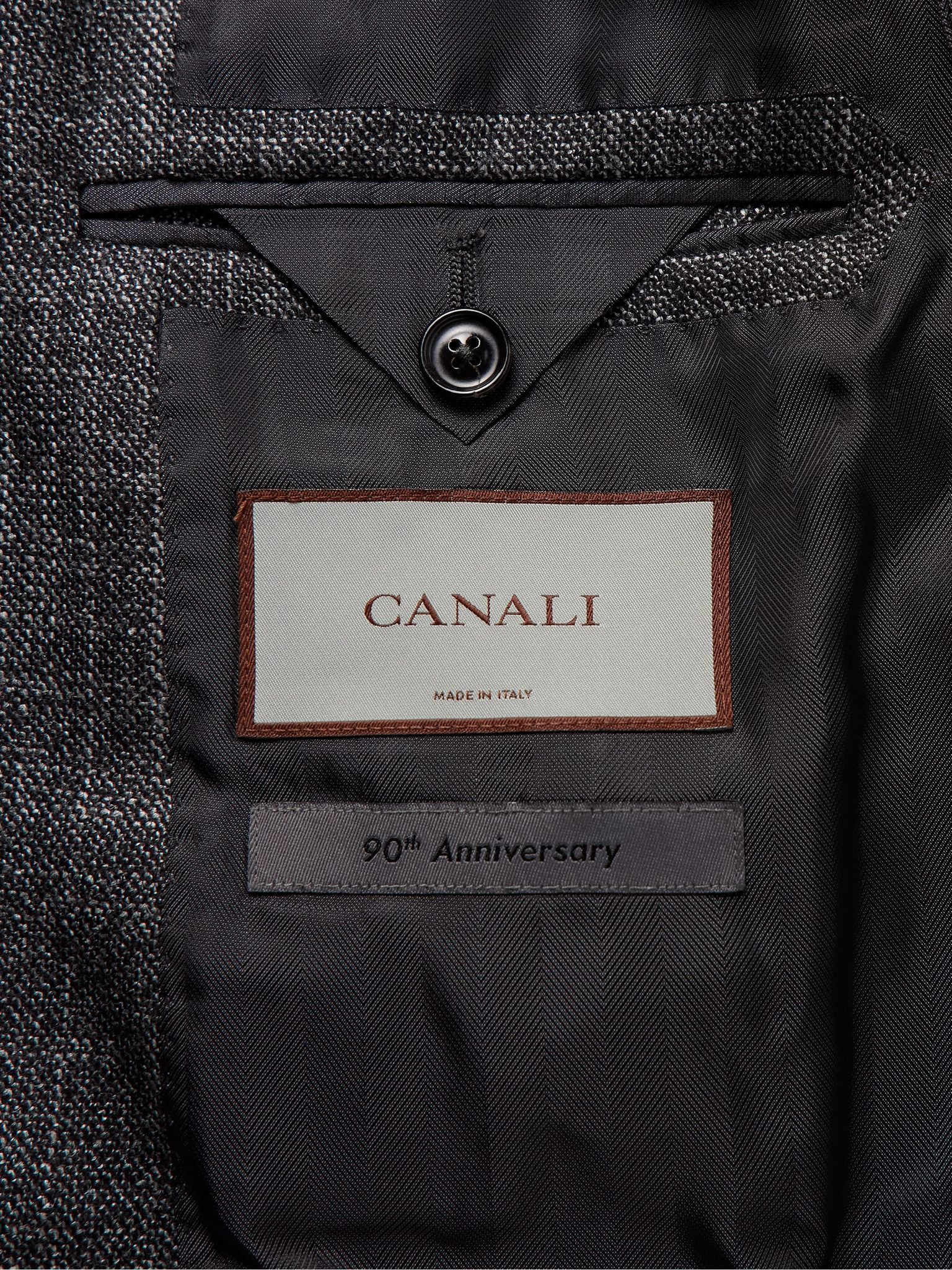 Wool, Silk and Cashmere-Blend Blazer Dark gray - 5
