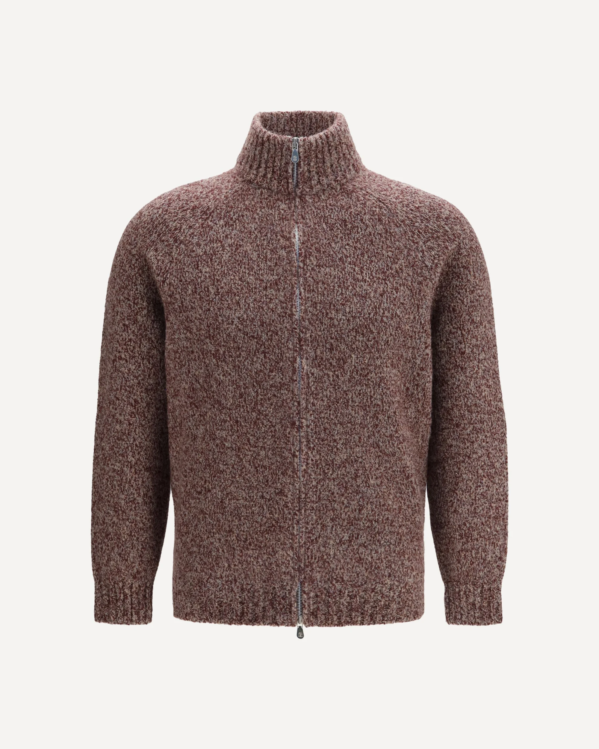 Mélange virgin wool, silk and cashmere zip Cardigan - 1