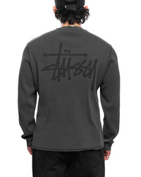 Stüssy Basic Stock LS Thermal Washed Black | REVERSIBLE