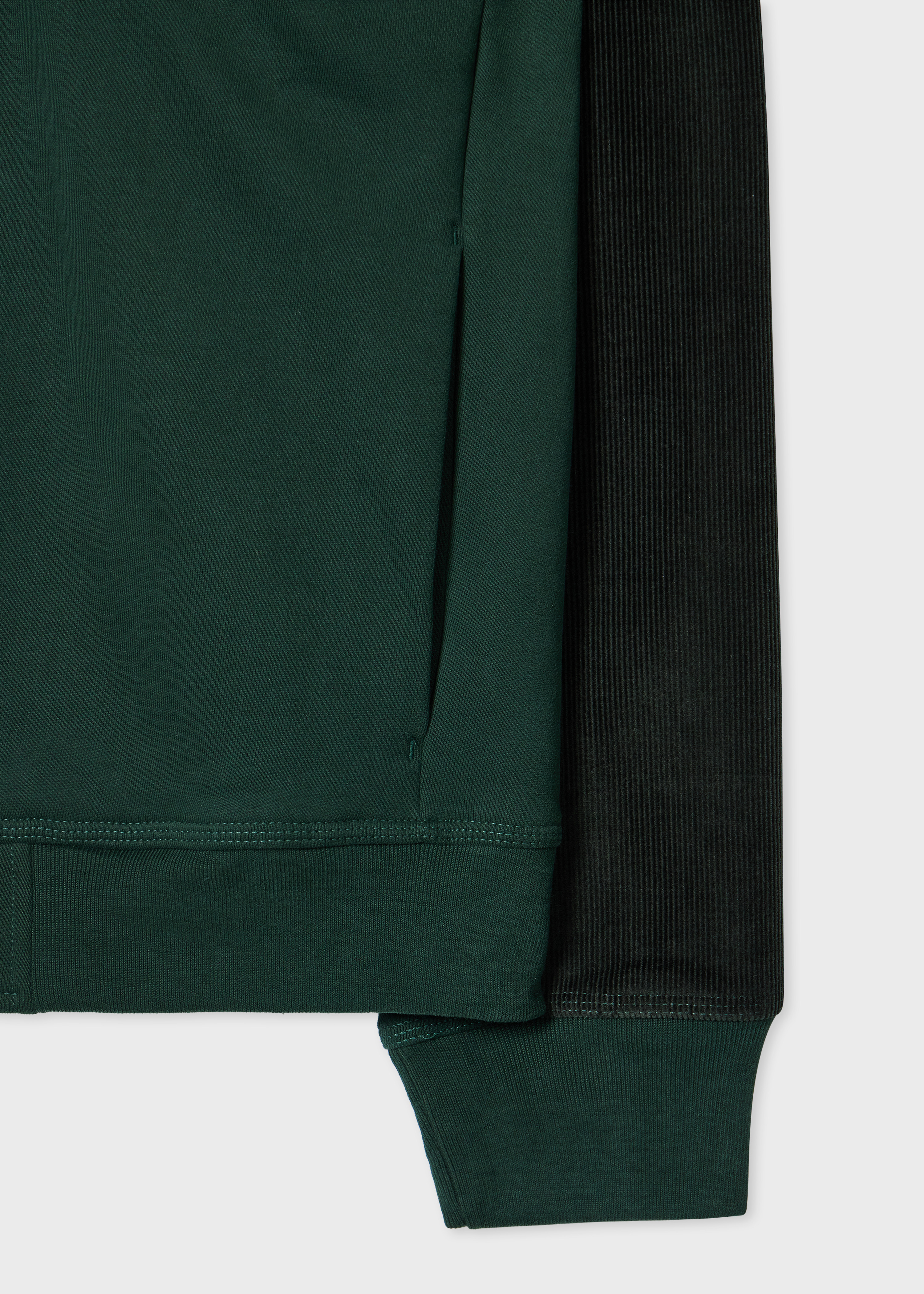 Dark Green Mix-Up Jersey Bomber Jacket - 3