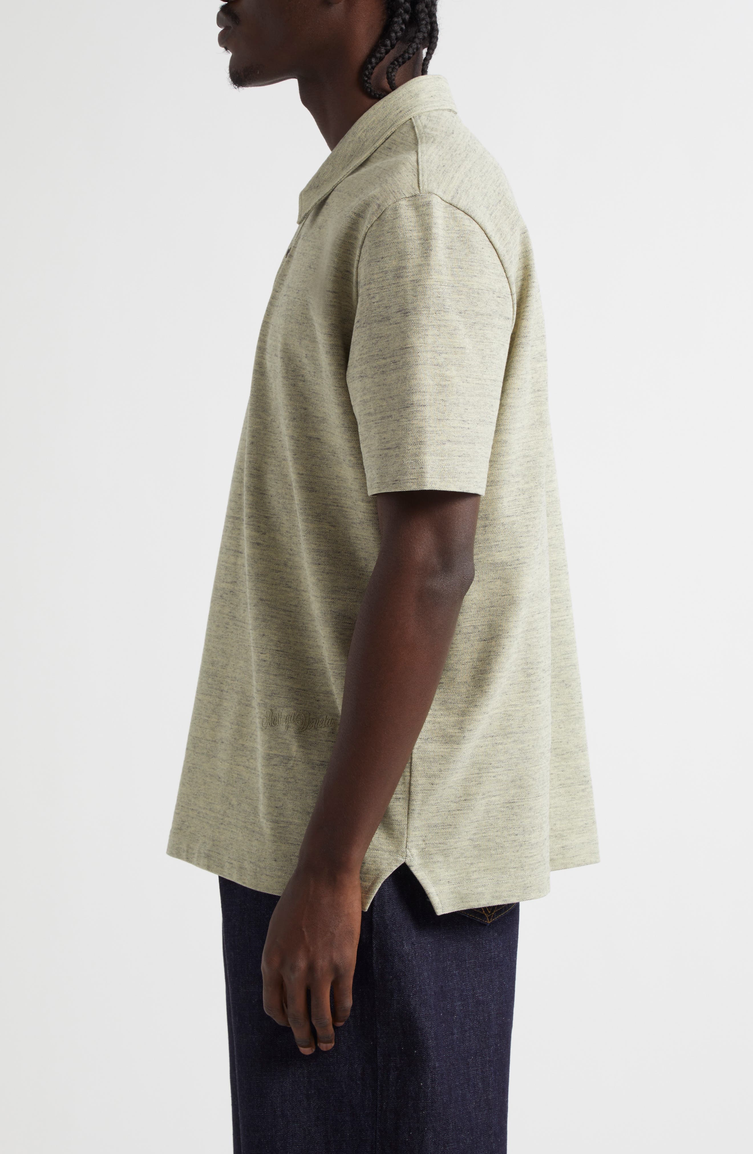 Bottega Veneta Cotton Piqué Polo in 9156 Chick Melange at Nordstrom - 4
