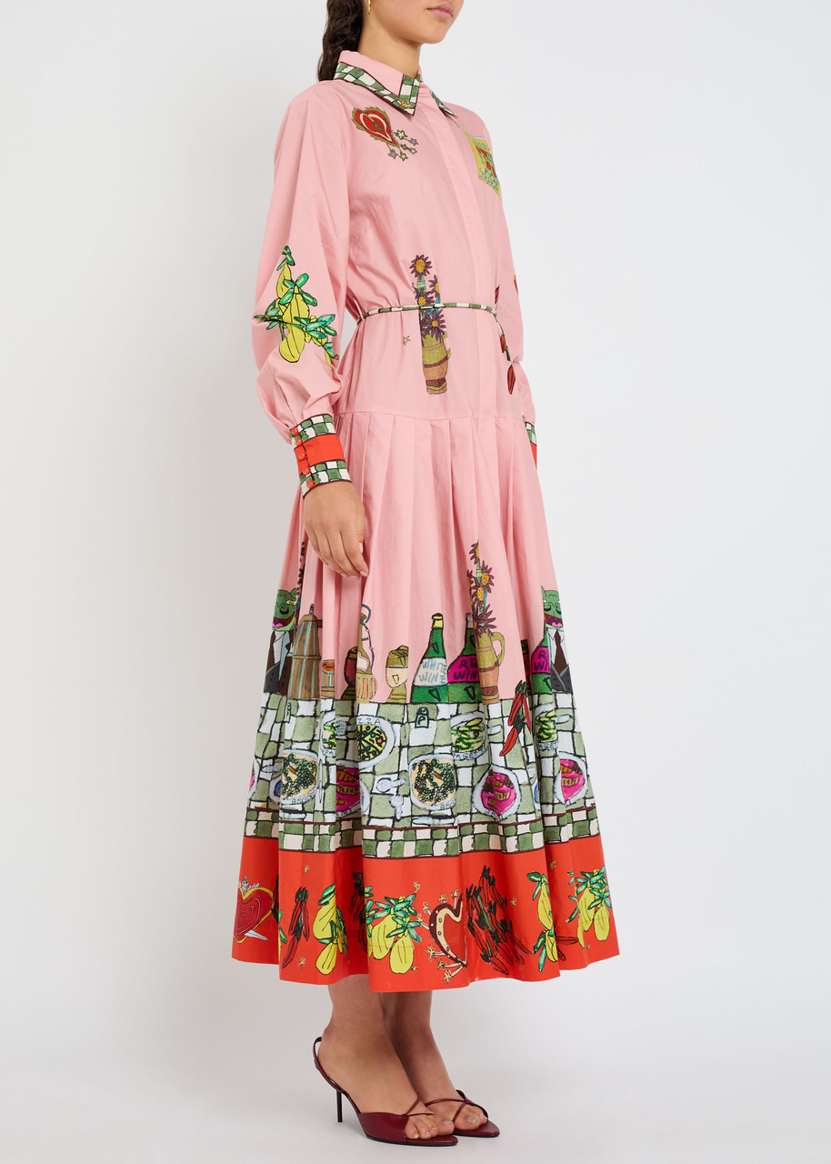 Alemais Contessa Printed Cotton Midi Shirt Dress - 2