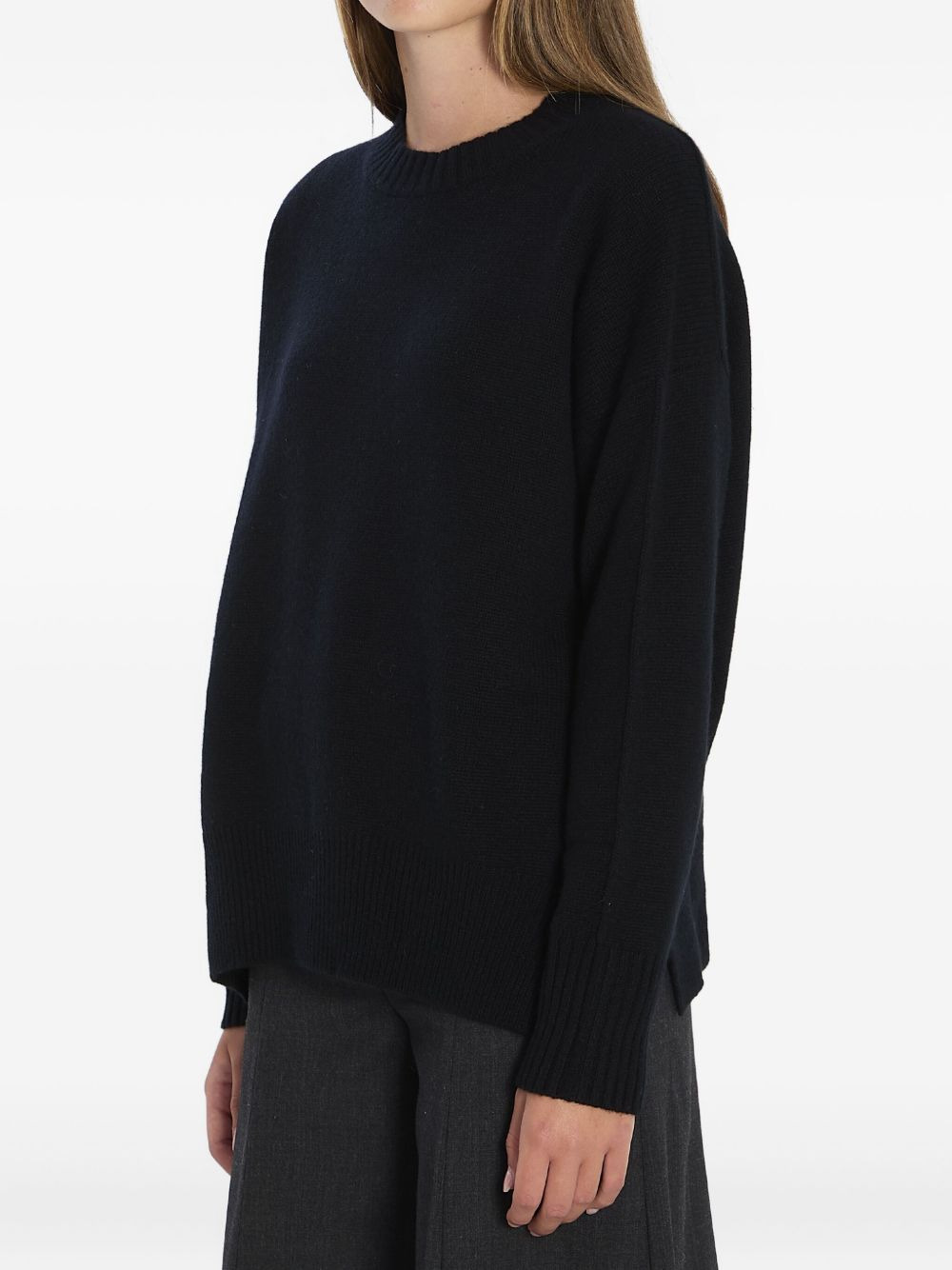 ribbed crew-neck cashmere sweater - 3