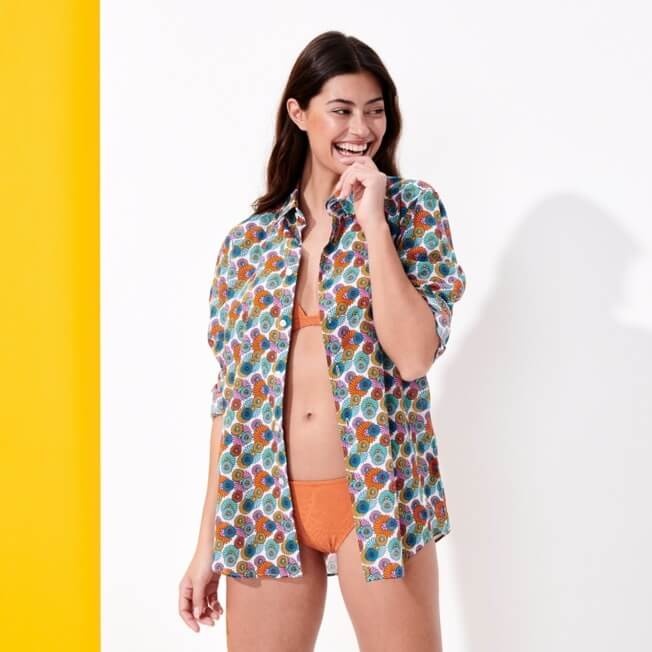 Unisex Cotton Voile Summer Shirt Marguerites - 8