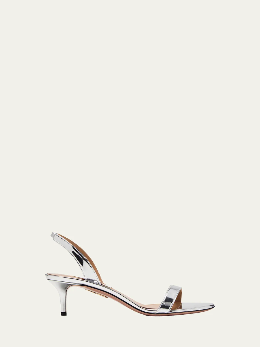 So Nude Metallic Halter Sandals - 1