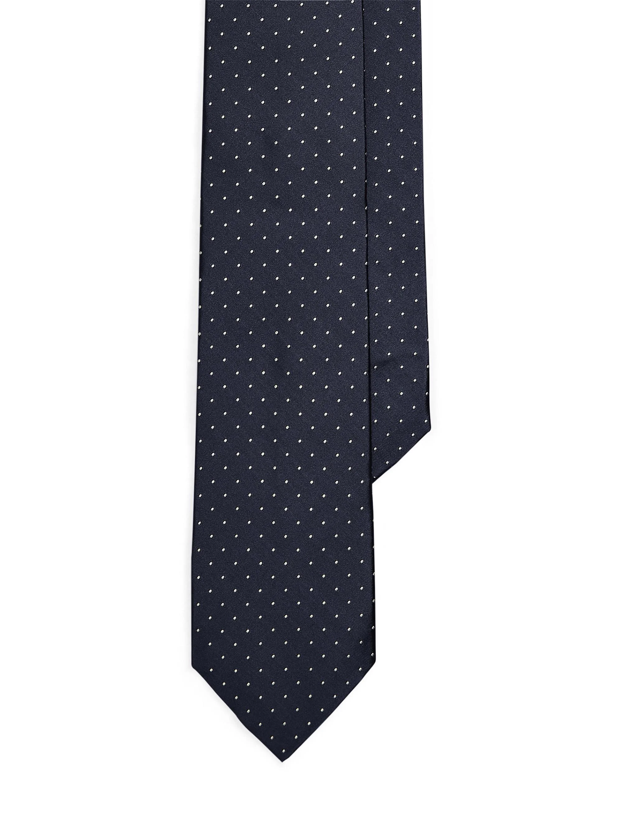 Men's Dot Silk Tie - Navy - 1