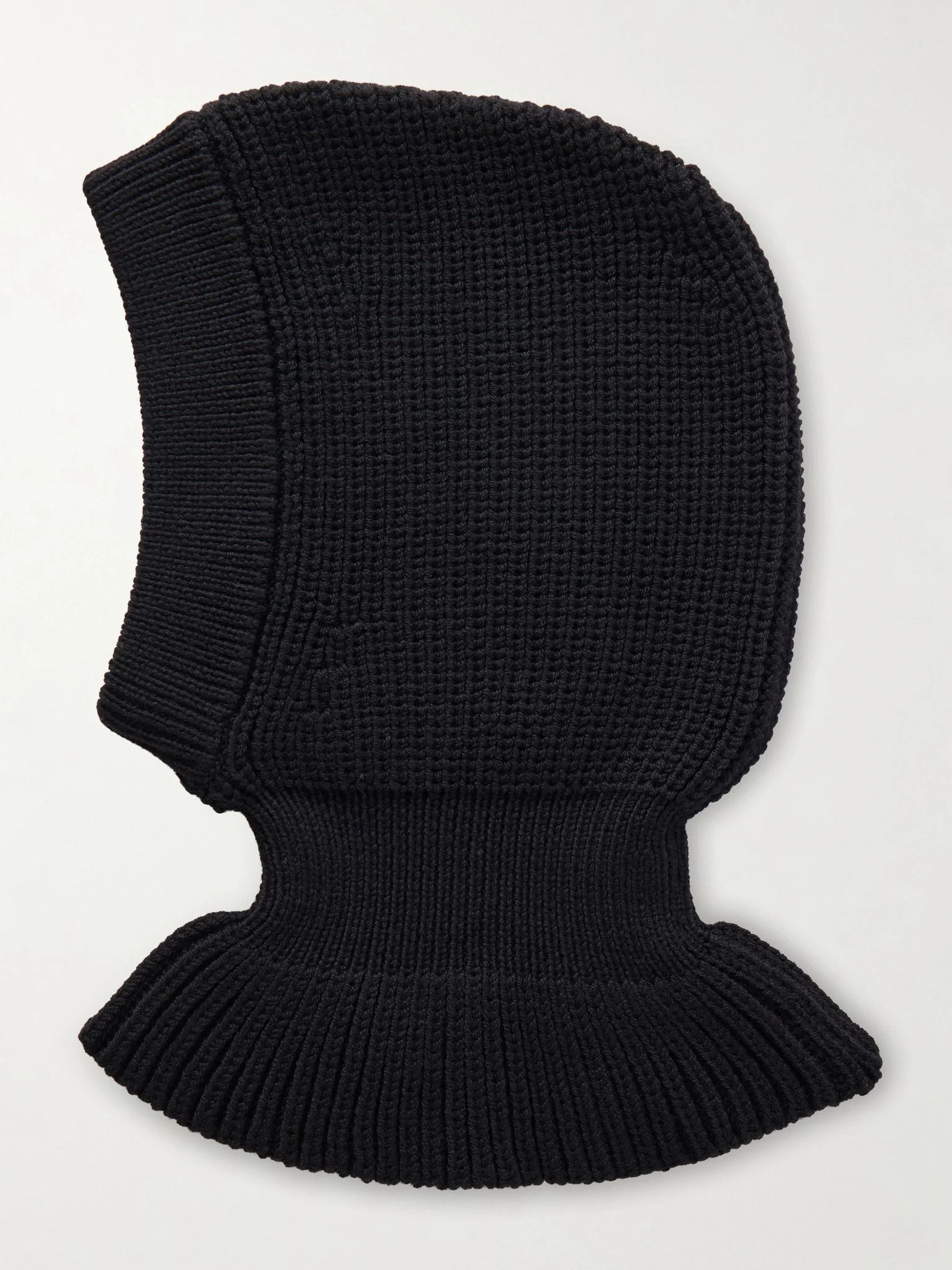 Ribbed Wool Balaclava Black - 1