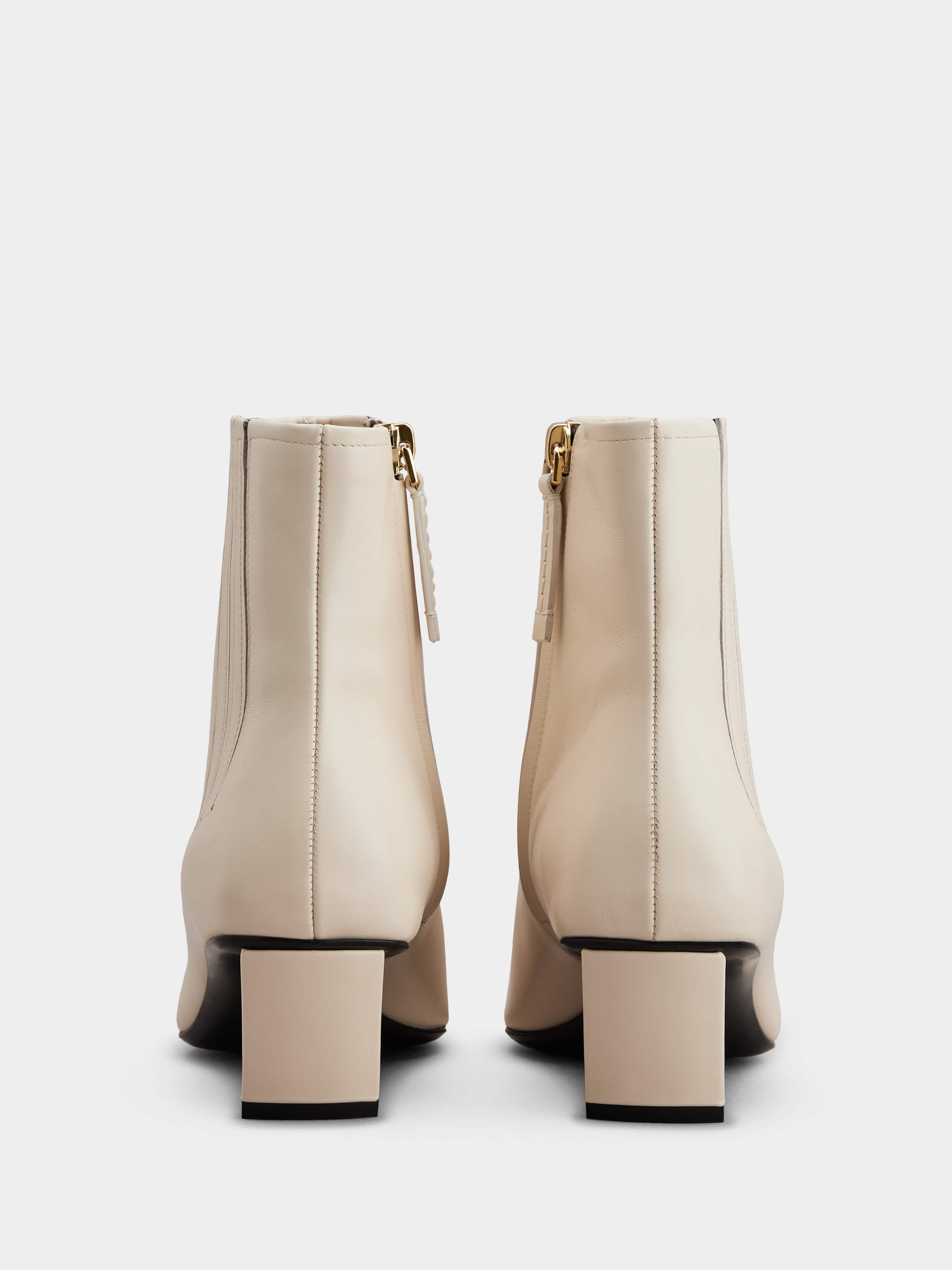 Belle Vivier Metal Buckle Chelsea Ankle Boots in Leather - 5
