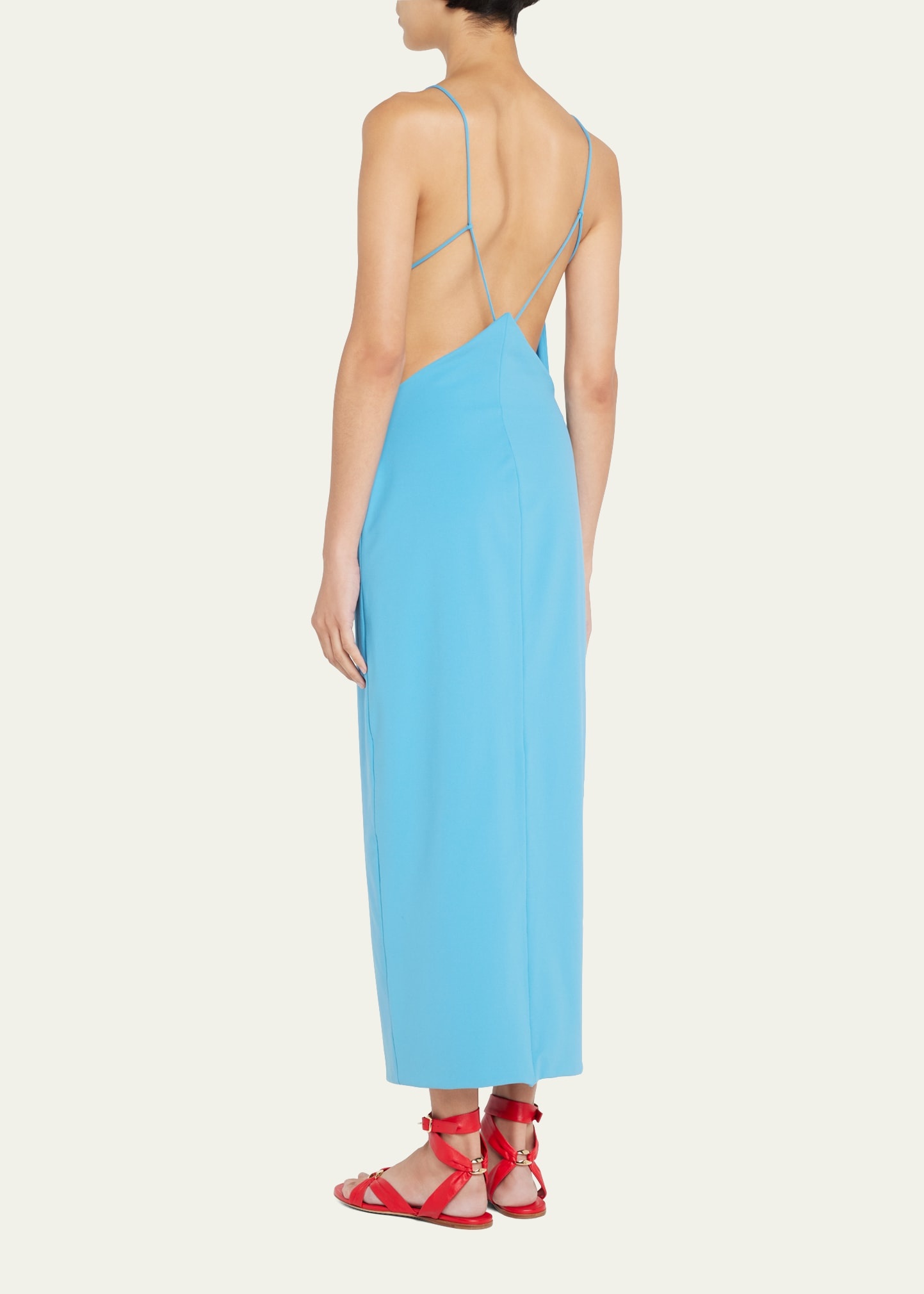 Jersey Midi Dress w/ Strappy Back - 3