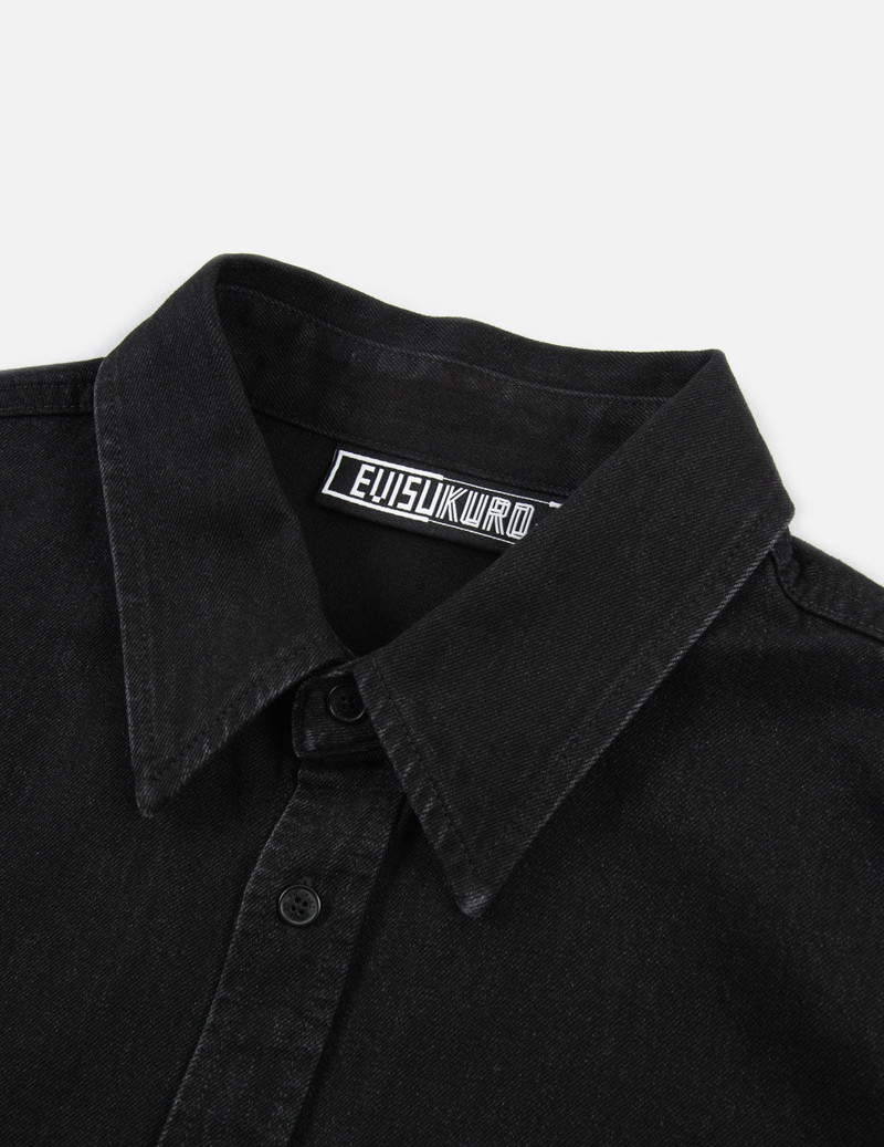 Dripping Hannya Skull Print Denim Shirt 11