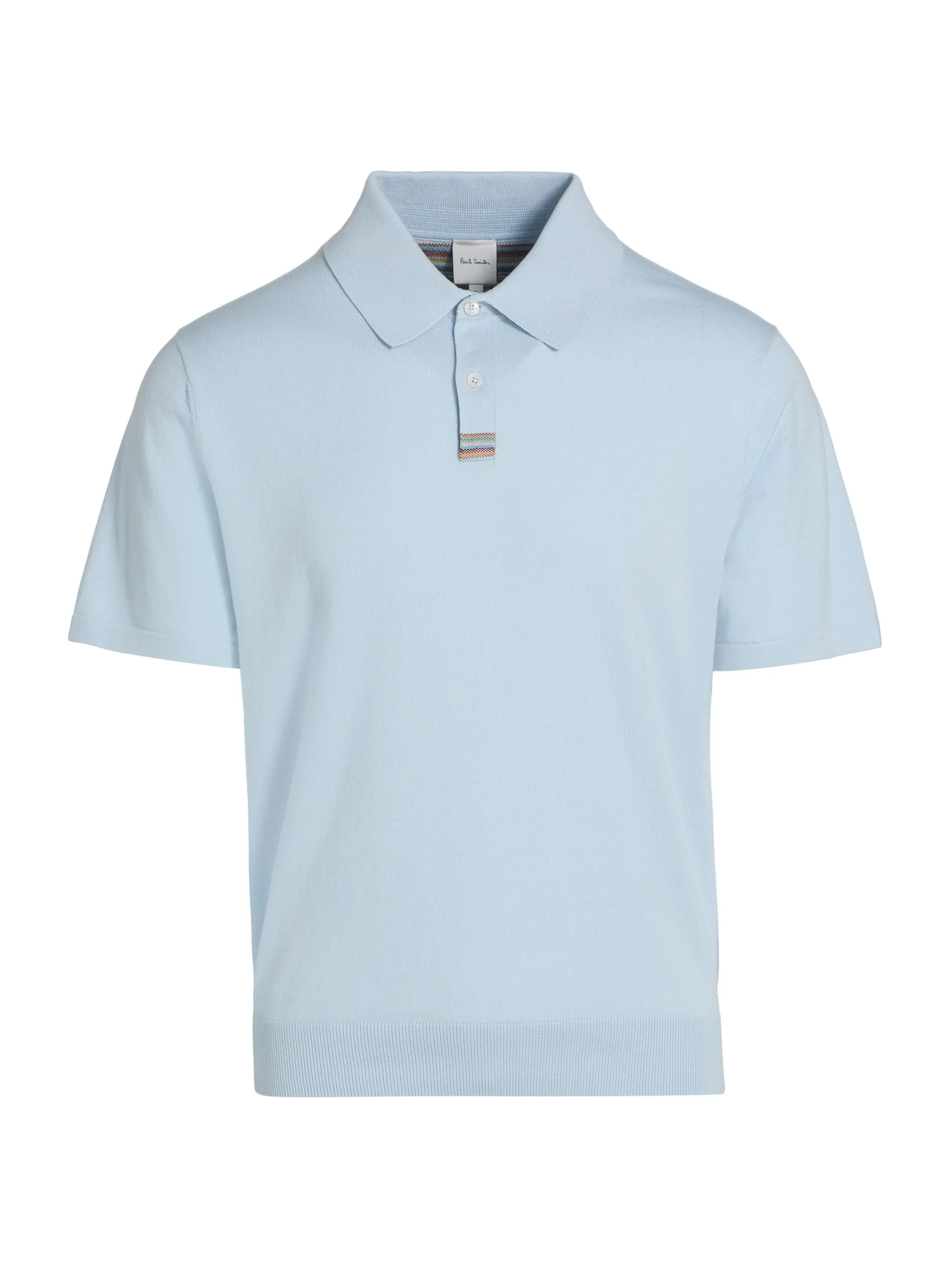 Men's Knit Cotton Polo Shirt - Light Blue - 1