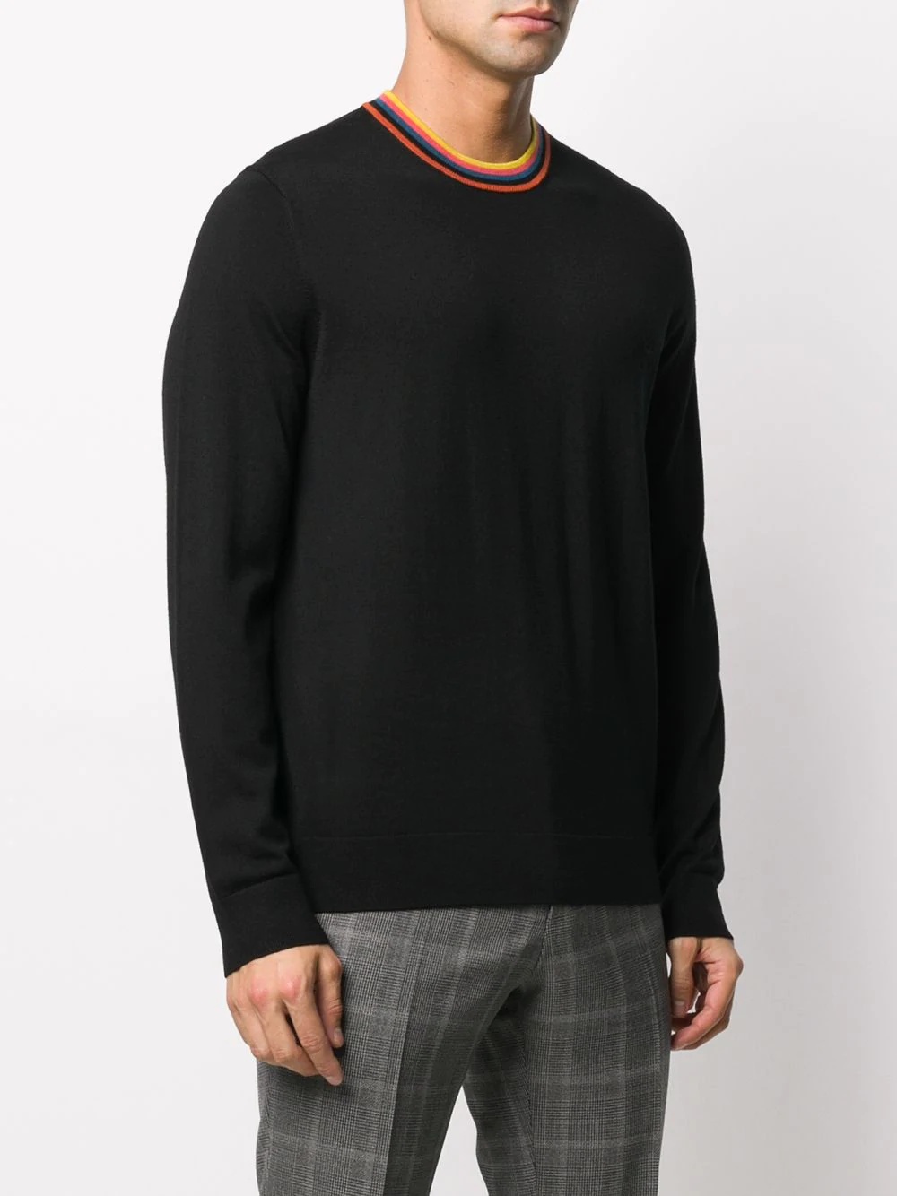 striped crew neck jumper  - 3