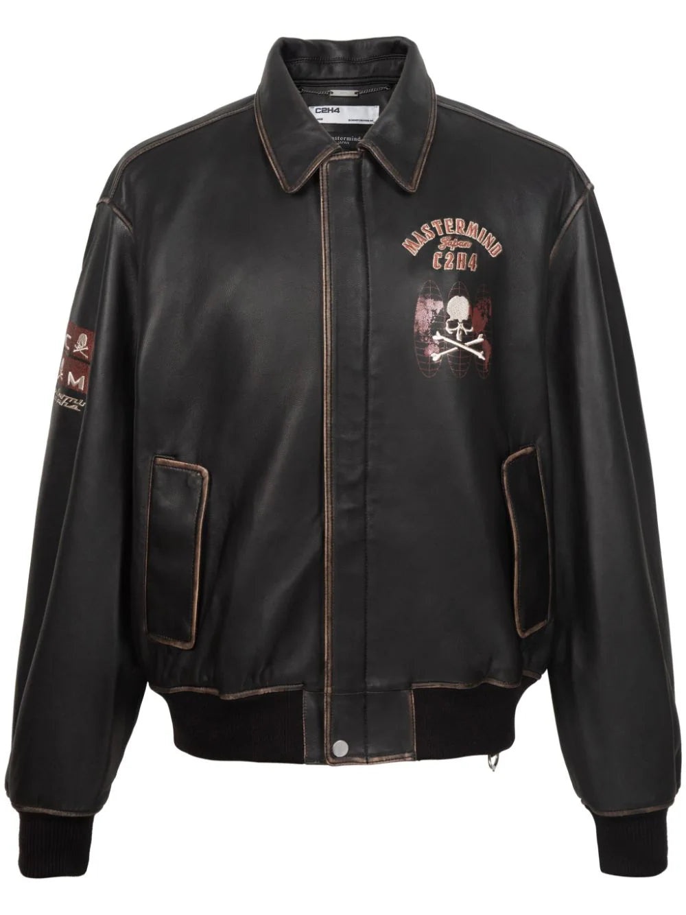 X C2H4 LEATHER BOMBER JACKET - 1