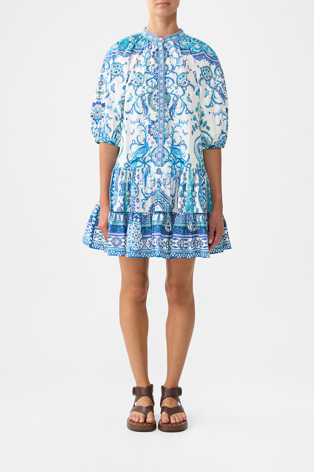 PUFF SLEEVE SHIRT DRESS - 2