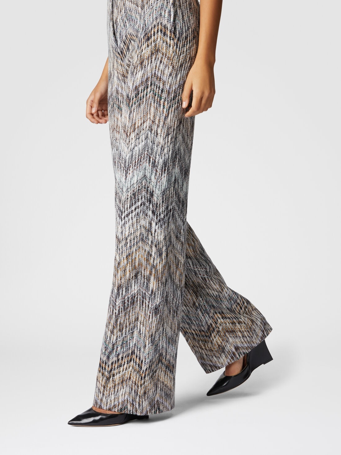 Viscose and lamé wool trousers - 4