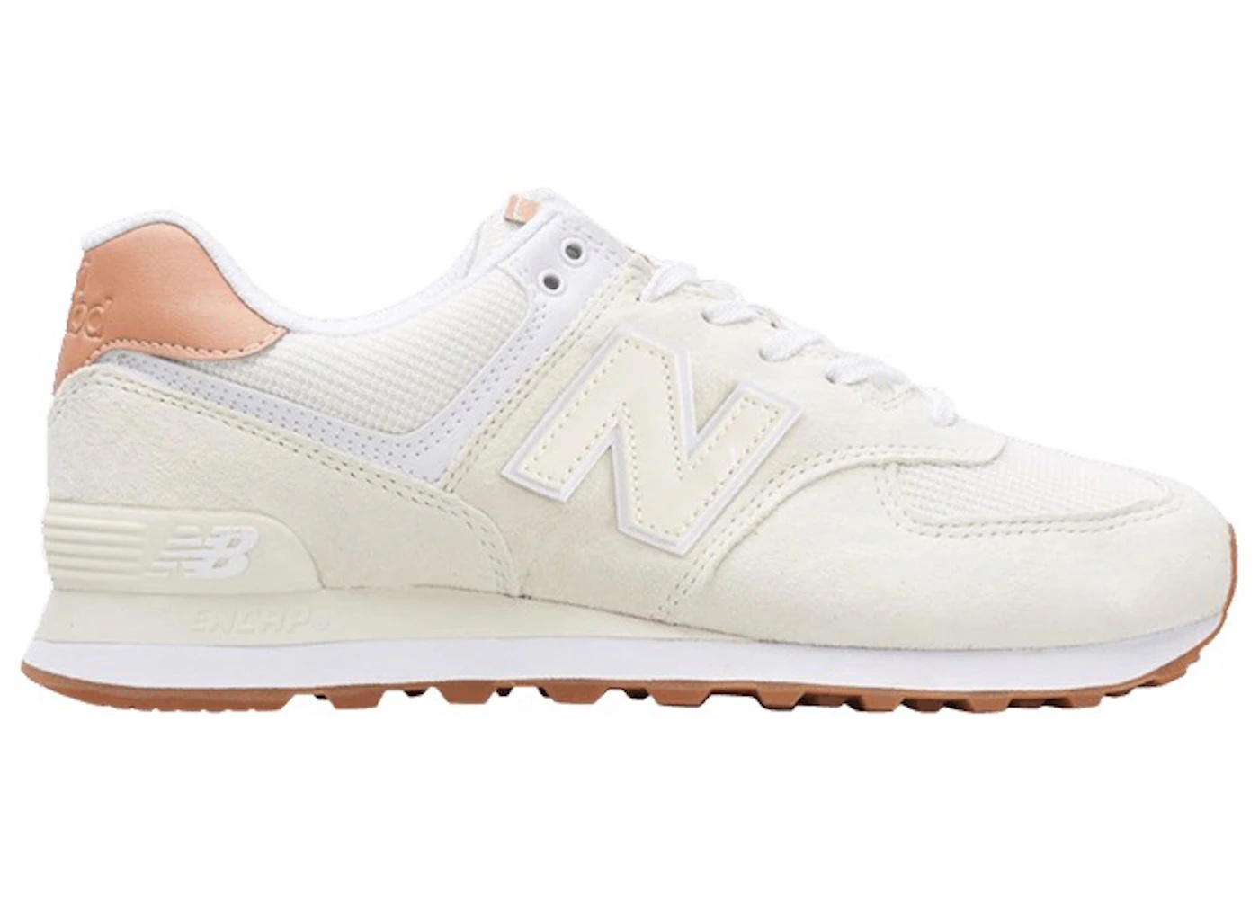 New Balance 574 Ecru Tint White Mahogany - 1