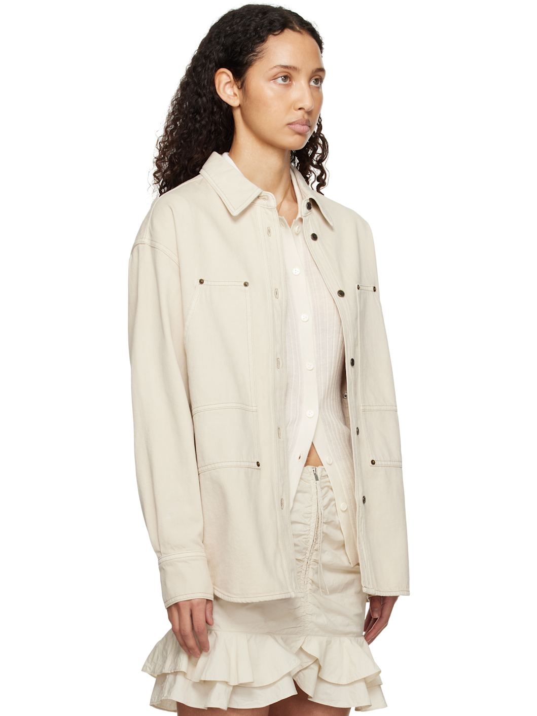 Beige Okely Denim Jacket - 2