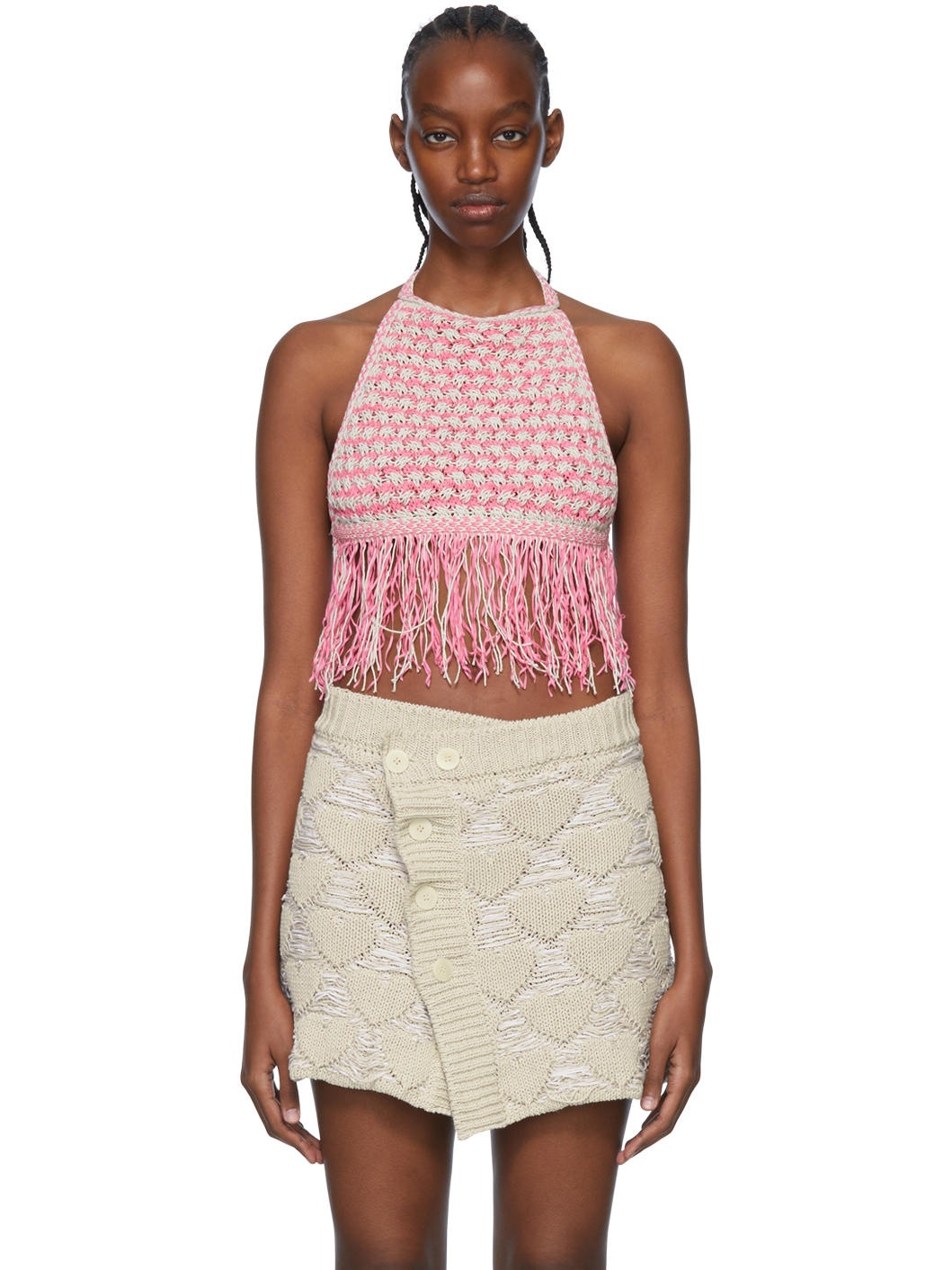 SSENSE Exclusive Pink Cotton Tank Top - 1