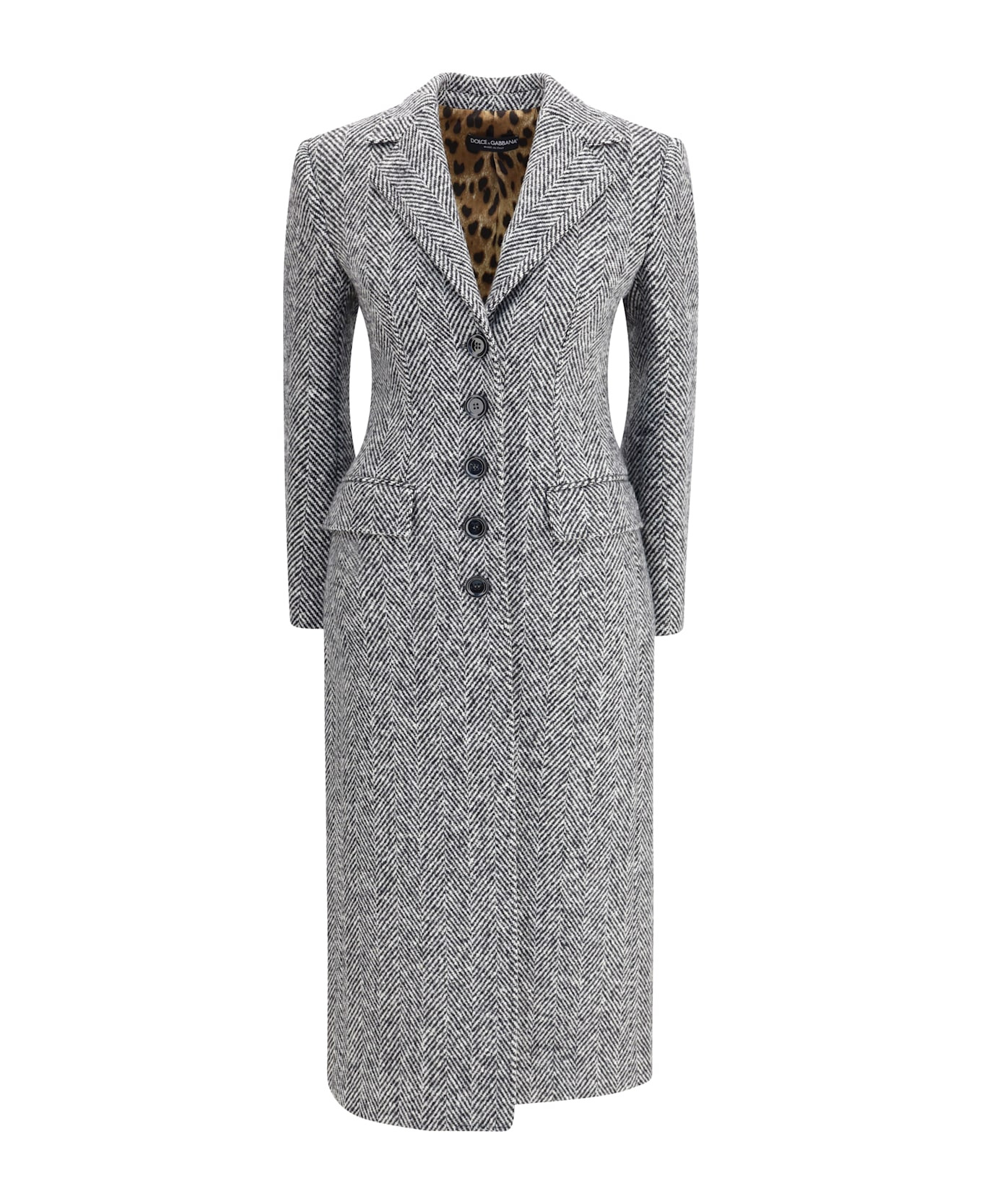 Single-breasted Chevron Coat - 1