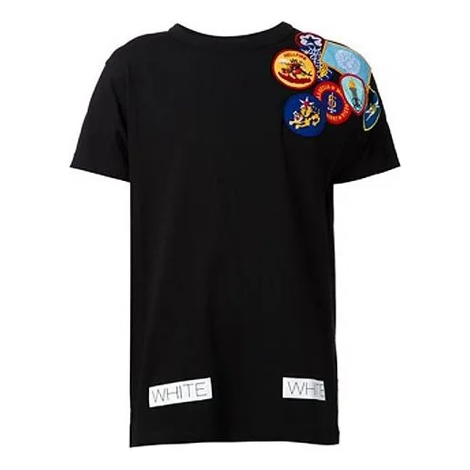 Off-White Embroidered Printing Short Sleeve Black CM10082405 - 1