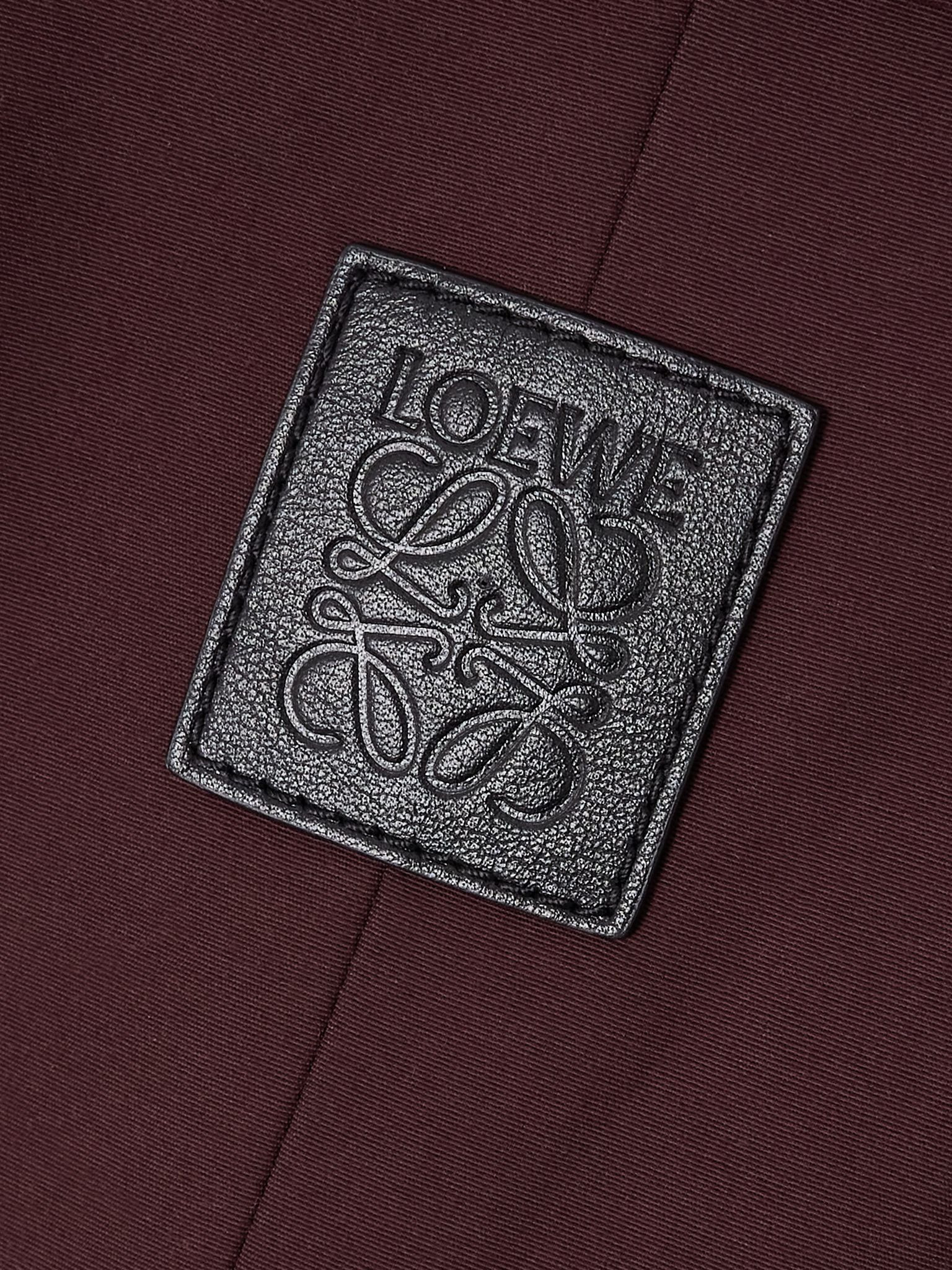 Belted cotton-blend shell jacket Burgundy - 5