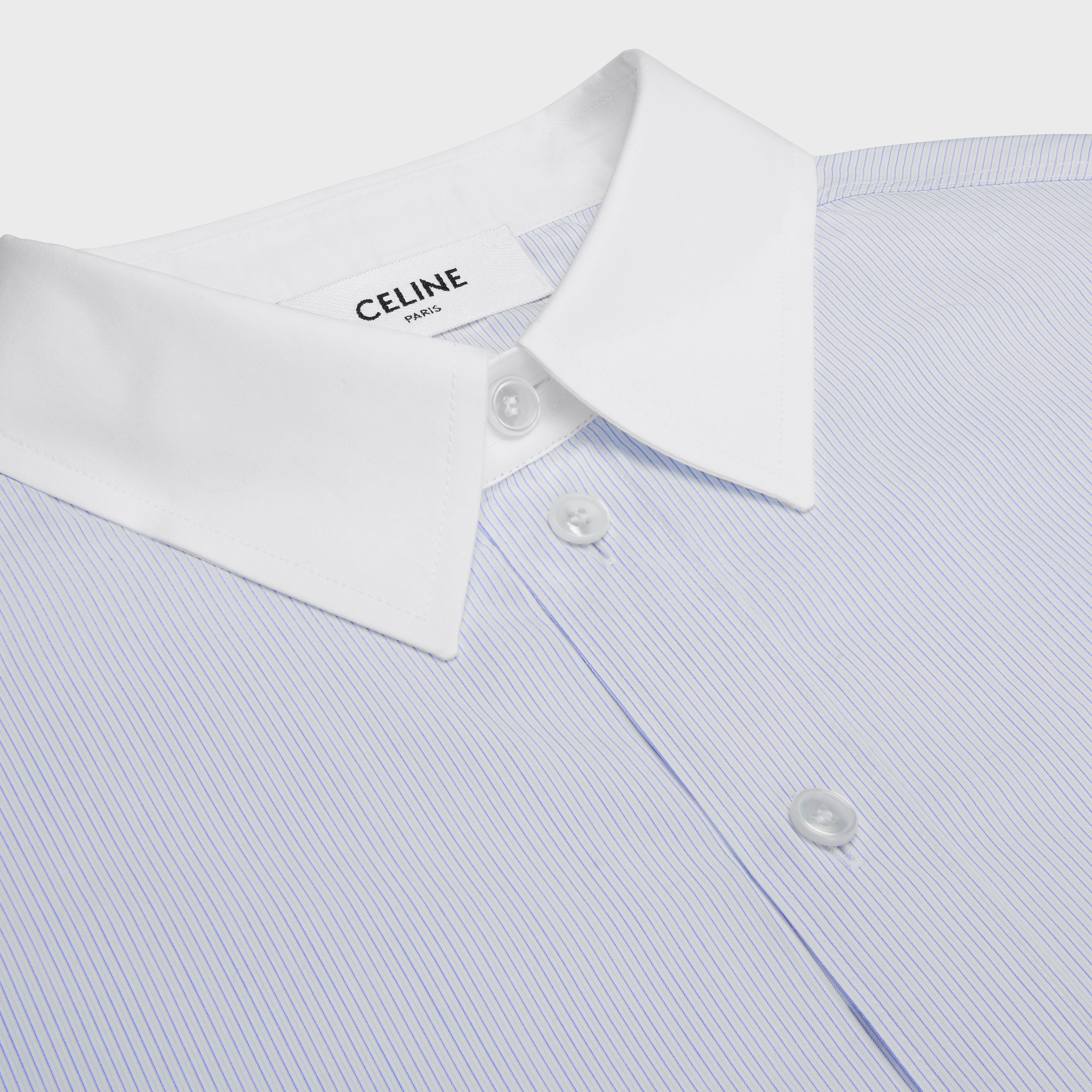 cropped shirt in striped cotton poplin - 3