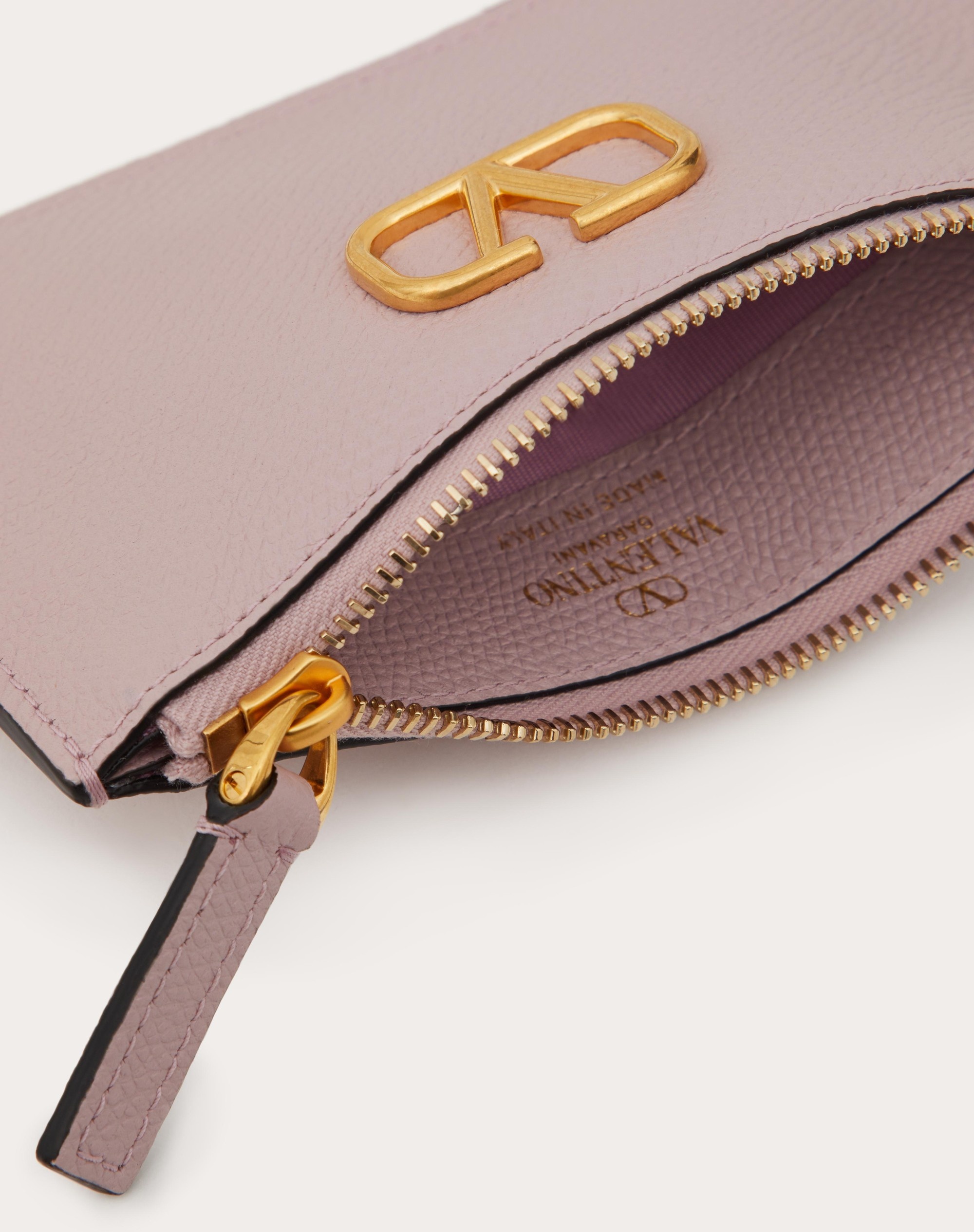 VLOGO SIGNATURE GRAINY CALFSKIN CARDHOLDER - 5