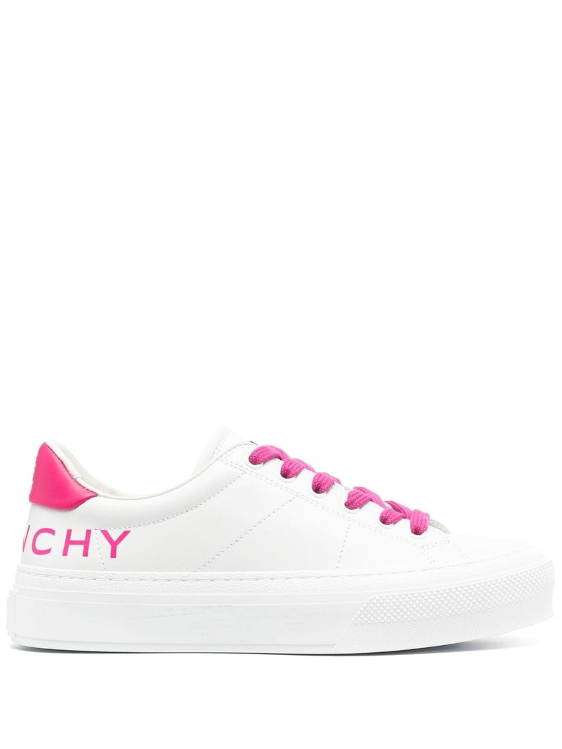 logo-print leather low-top sneakers 1