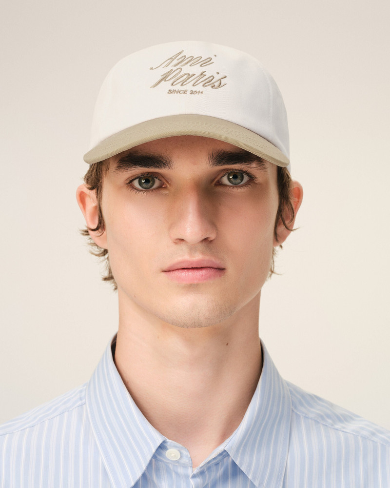 AMI Paris BEIGE AND WHITE BICOLOR COTTON AMI PARIS CAP outlook