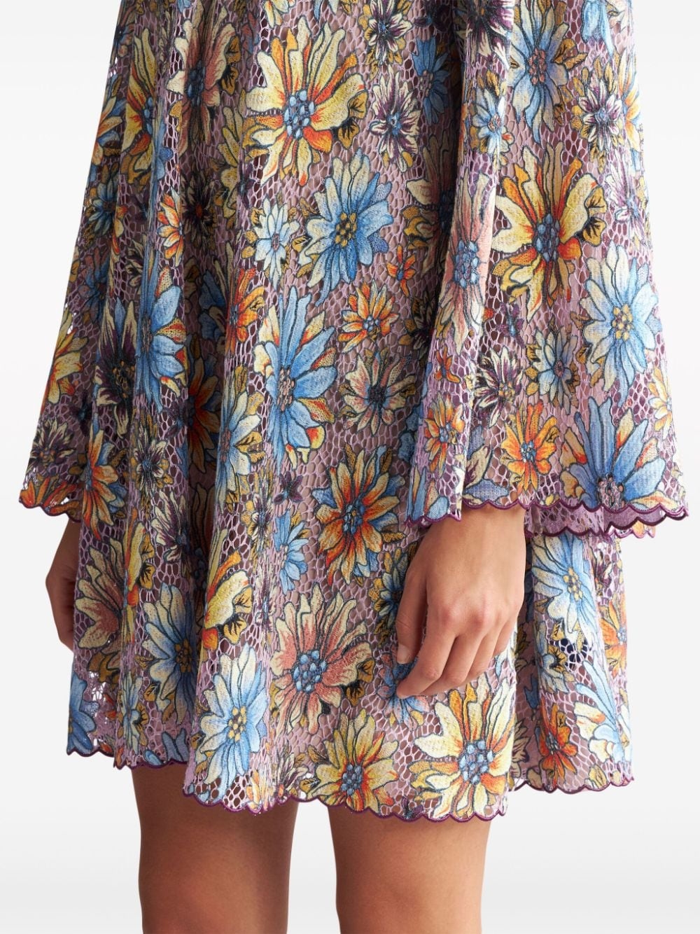 printed lace minidress - 4