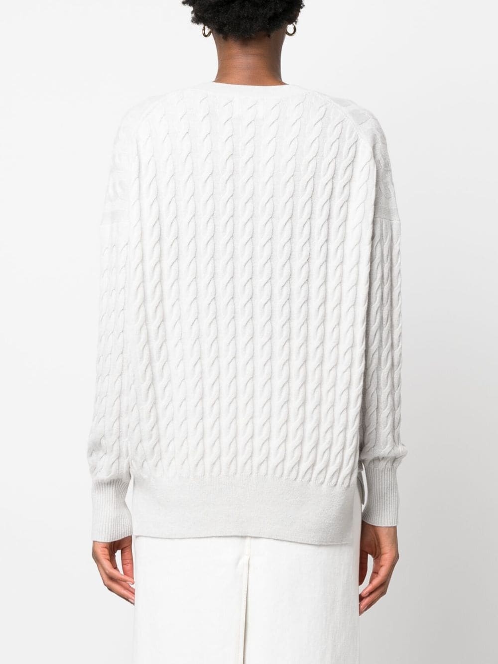 cable-knit long-sleeve jumper - 4