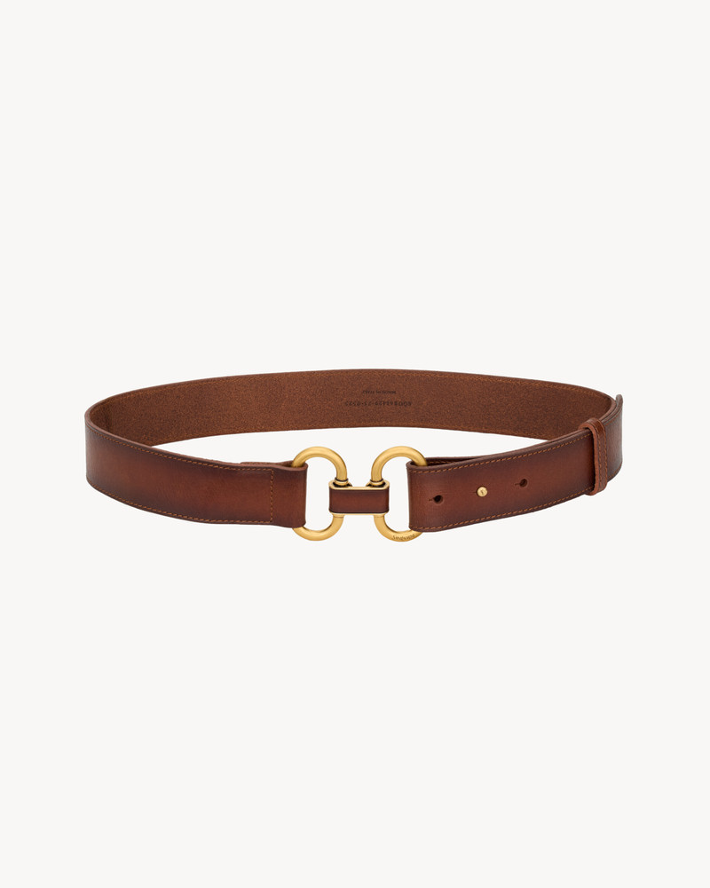 SAINT LAURENT DOUBLE RING BELT IN LEATHER outlook