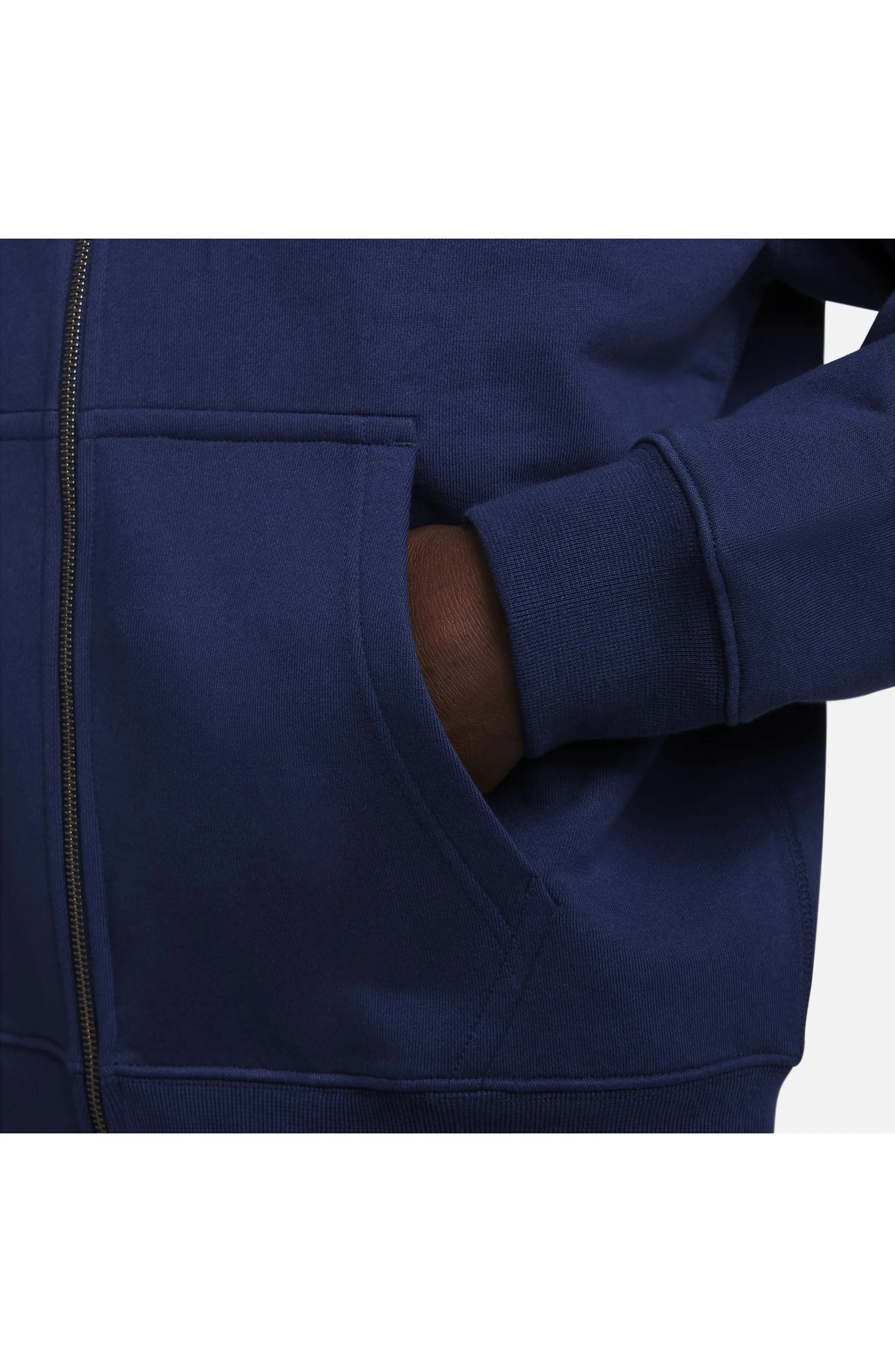 Solo Swoosh Zip Hoodie in Midnight Navy/White - 6