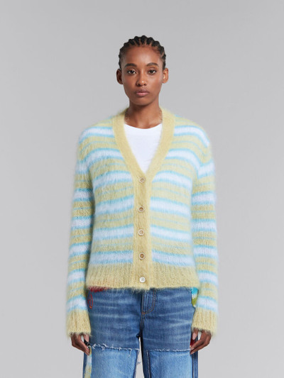 Marni MOHAIR CARDIGAN WITH GREEN STRIPES outlook