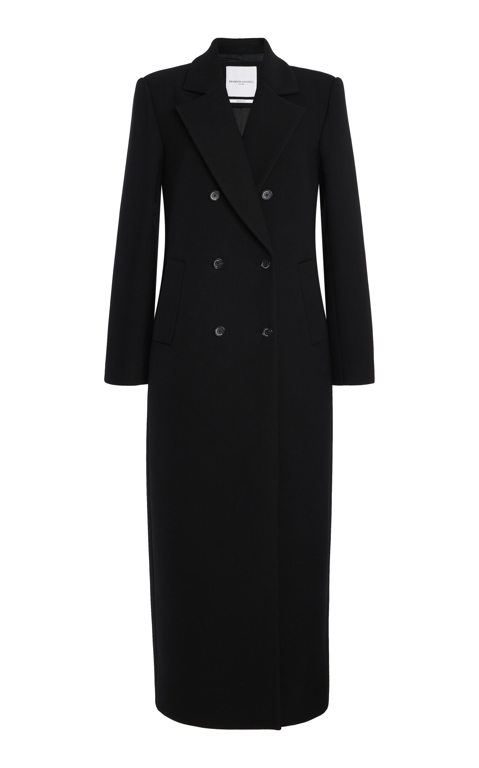 The Demi Double Breasted Virgin Wool Coat black - 1