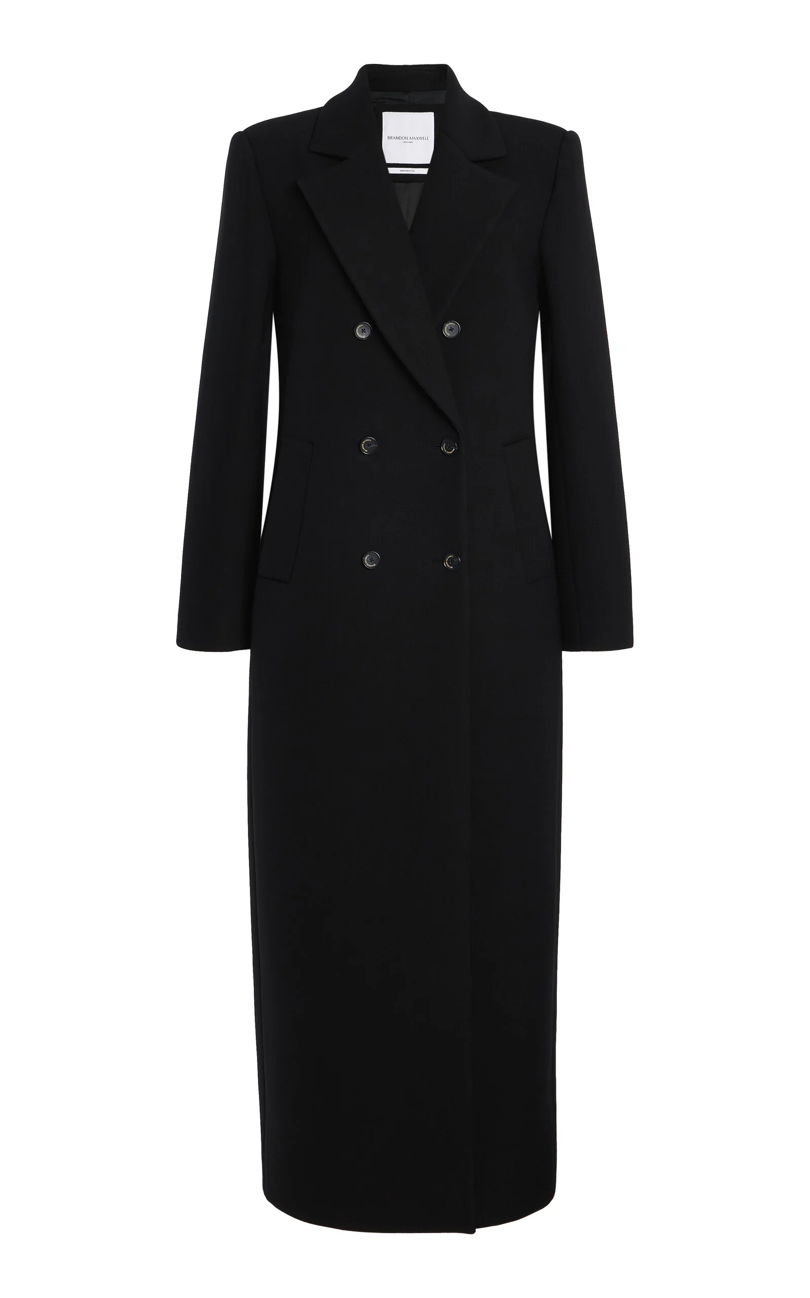 The Demi Double Breasted Virgin Wool Coat black - 1