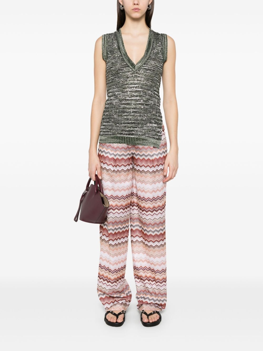 sequined slub-knit tank top - 2