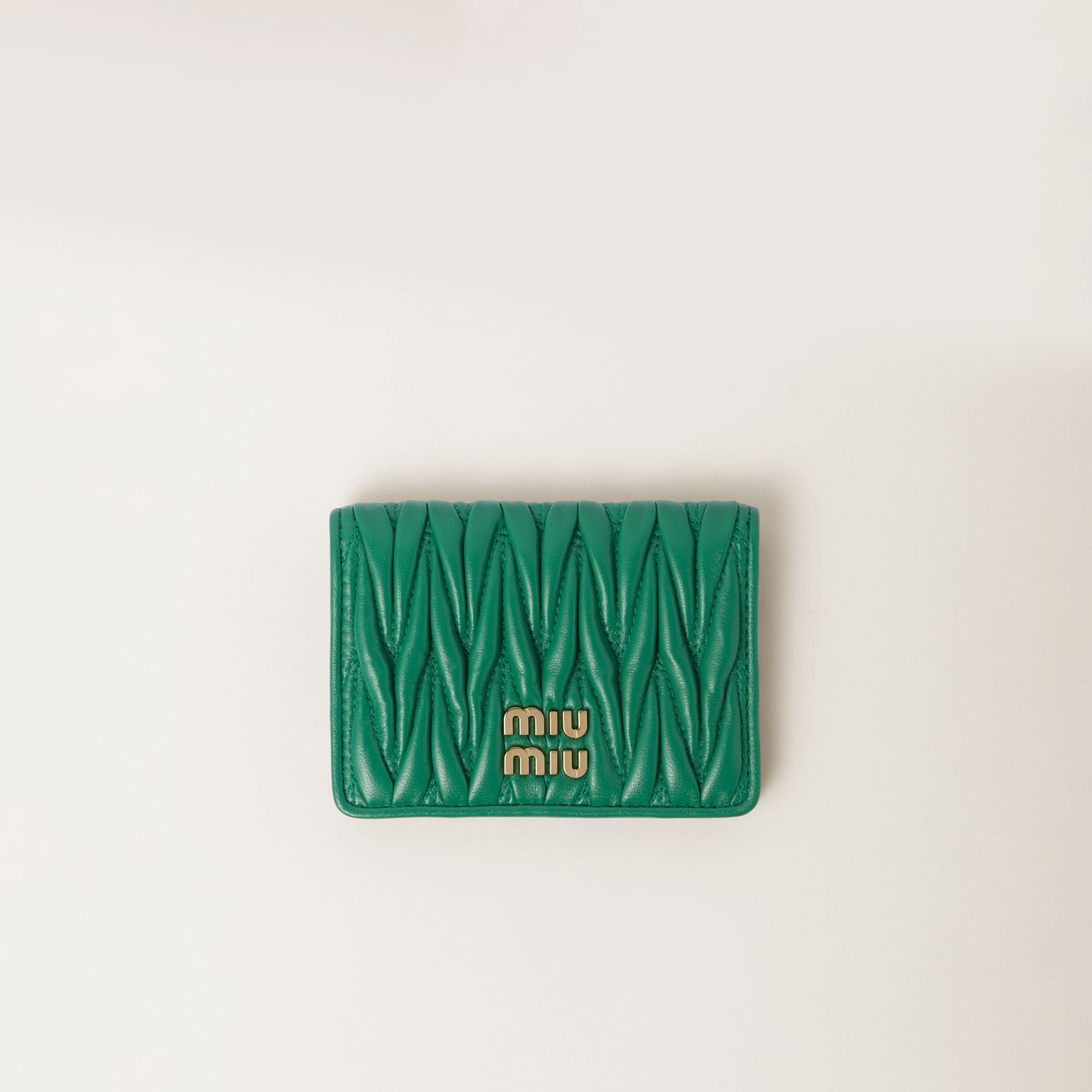 Matelassé nappa leather card holder - 1