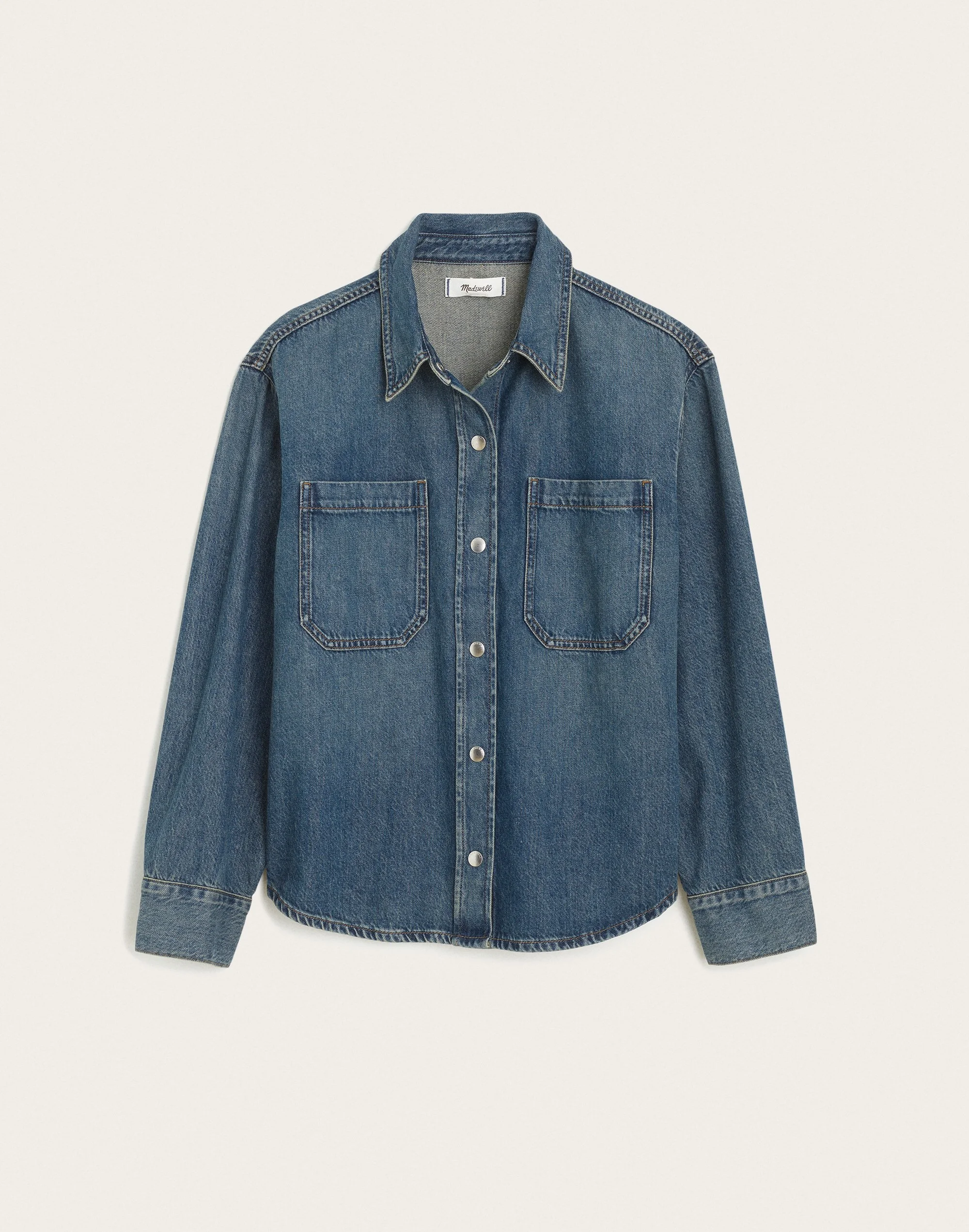 Boxy Shirt-Jacket in Airy Denim - 1