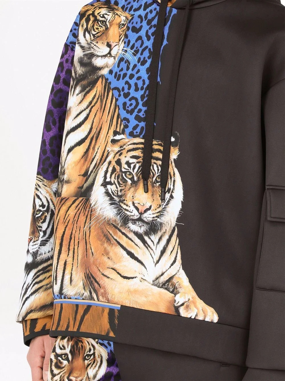 tiger-print hoodie - 5