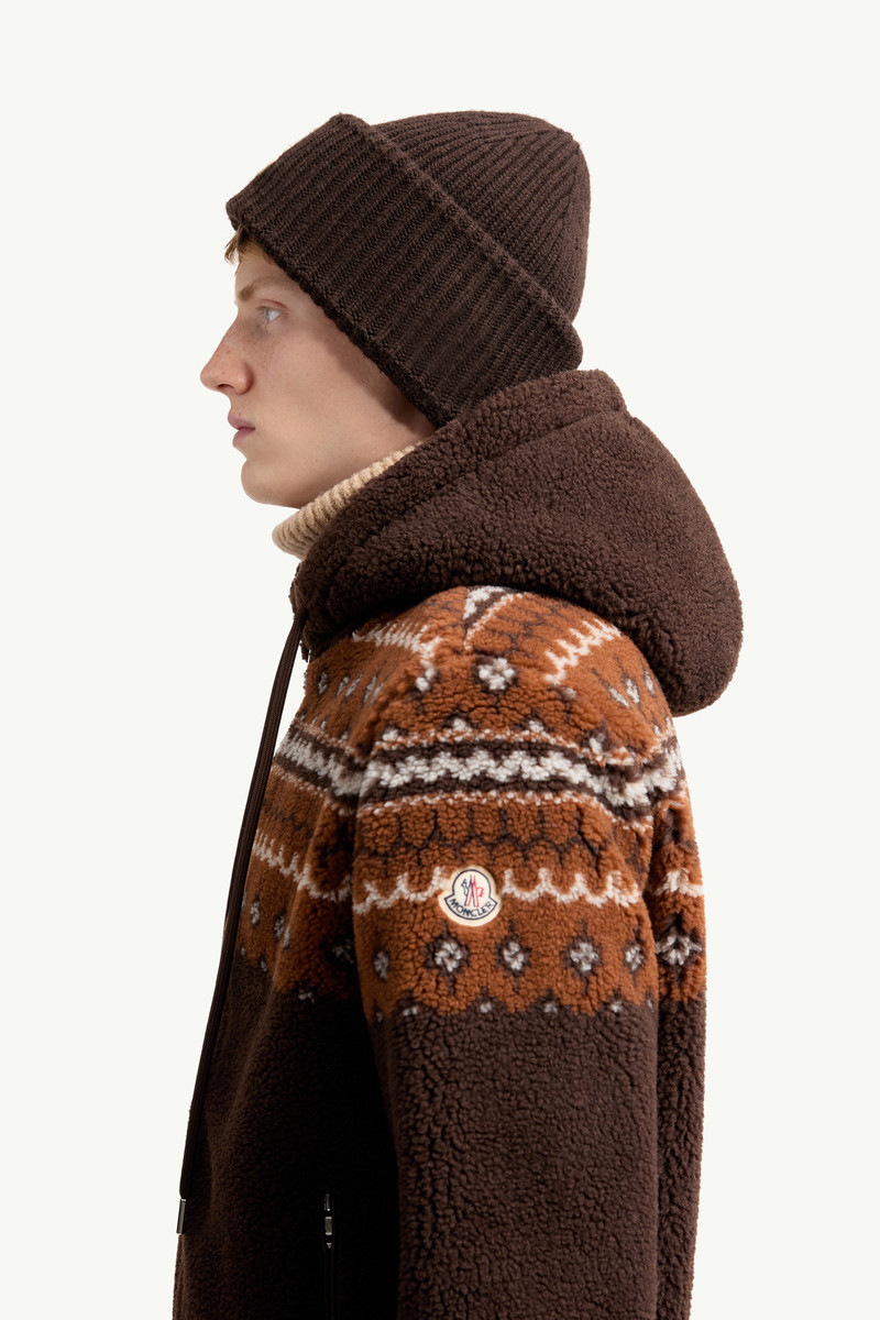 Geometric Jacquard Wool Blend Hoodie 4
