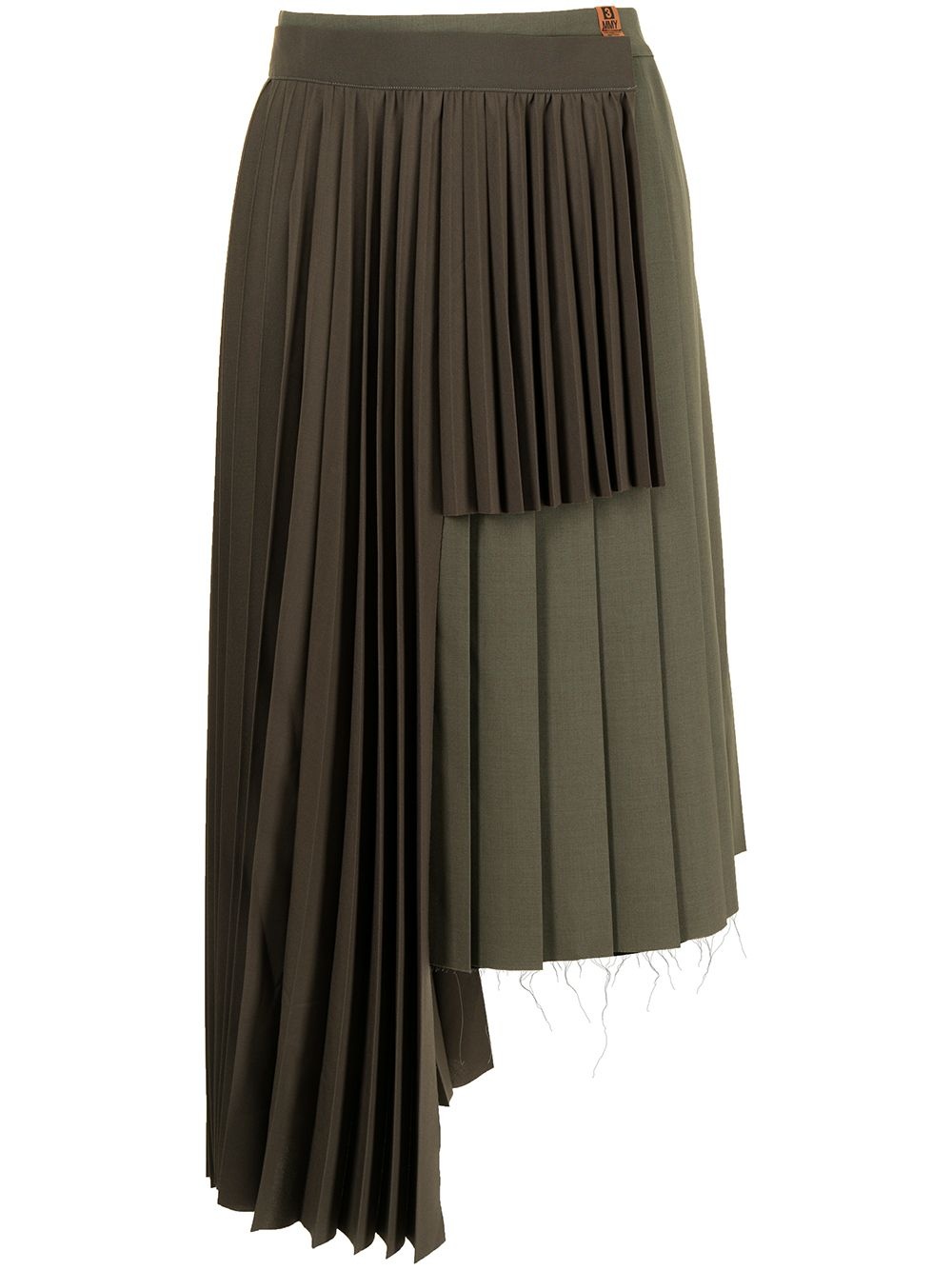 asymmetric pleated skirt - 1