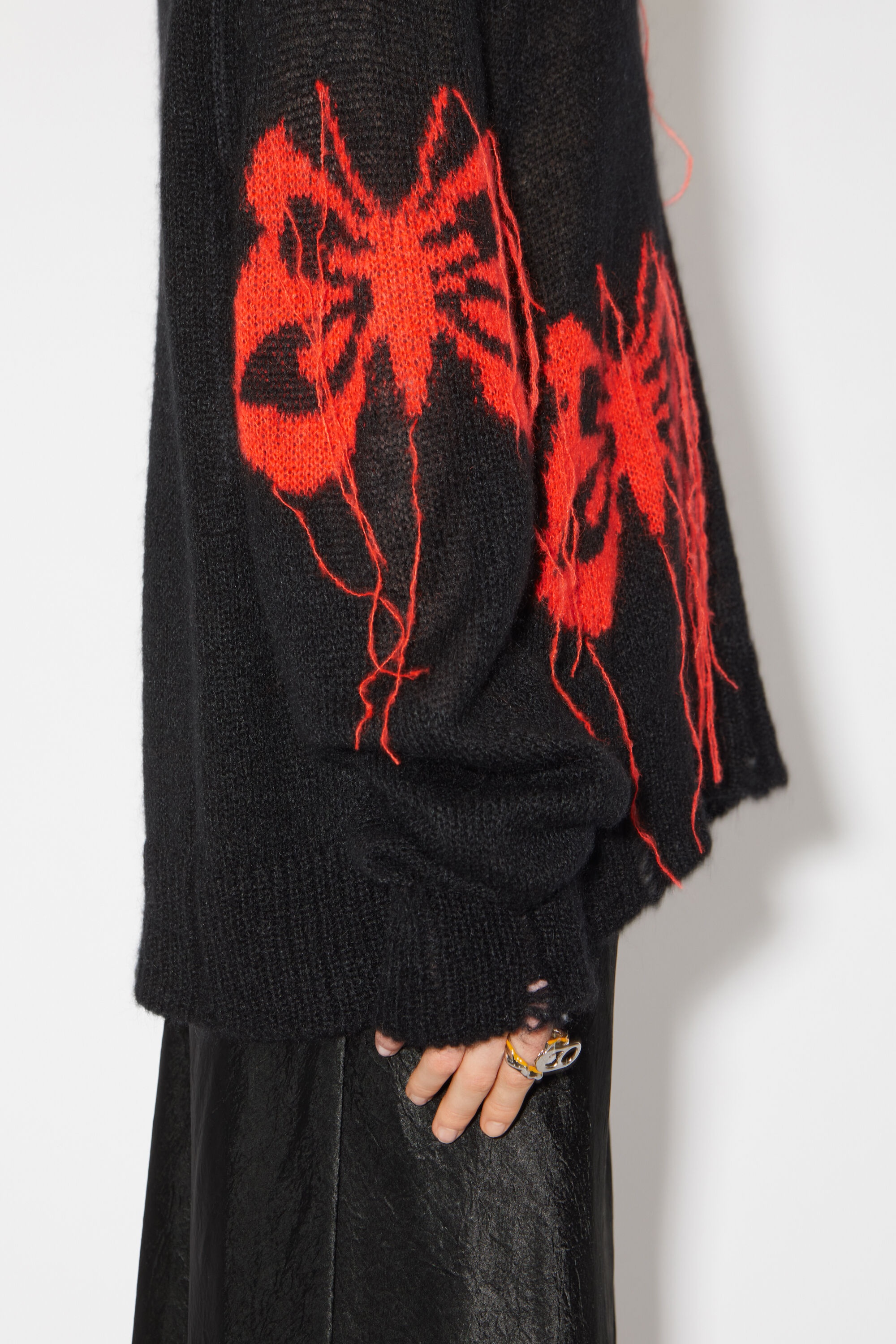 Butterfly knit jumper - Black/red - 4