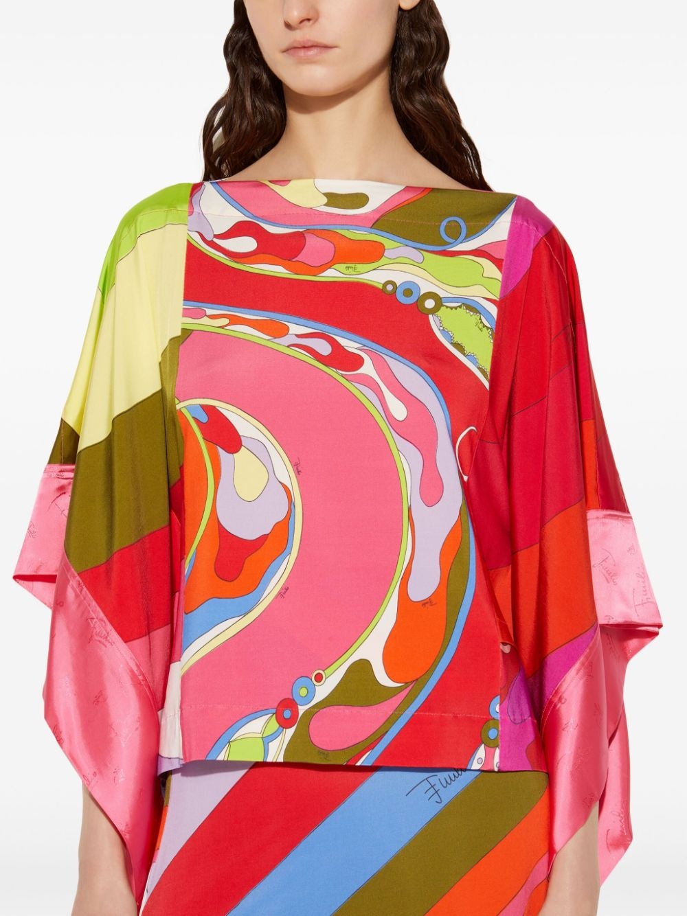 Orchidee-print kaftan - 5